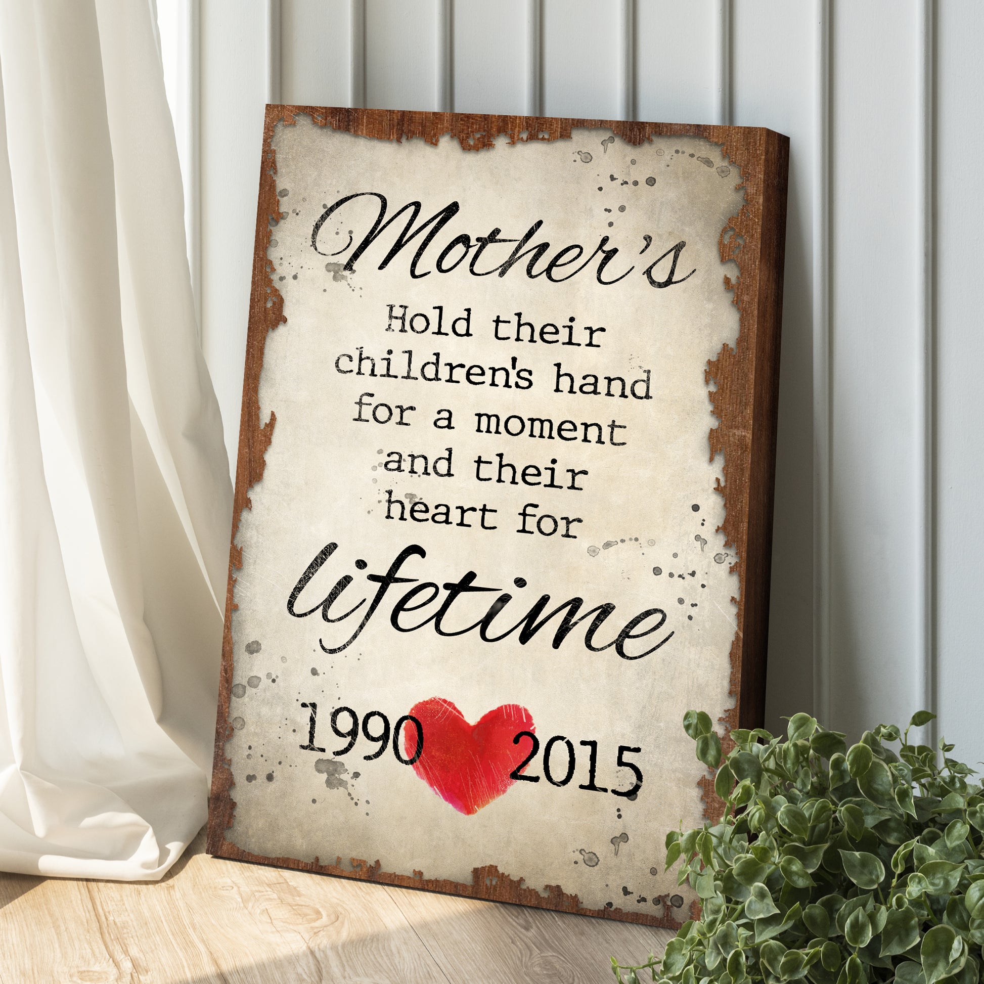 Mother's Hold Their Children's Hand Sign Style 1 - Image by Tailored Canvases