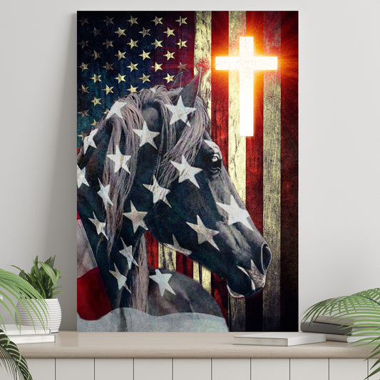 Patriot Horse American Flag Canvas Wall Art II - Image by Tailored Canvases