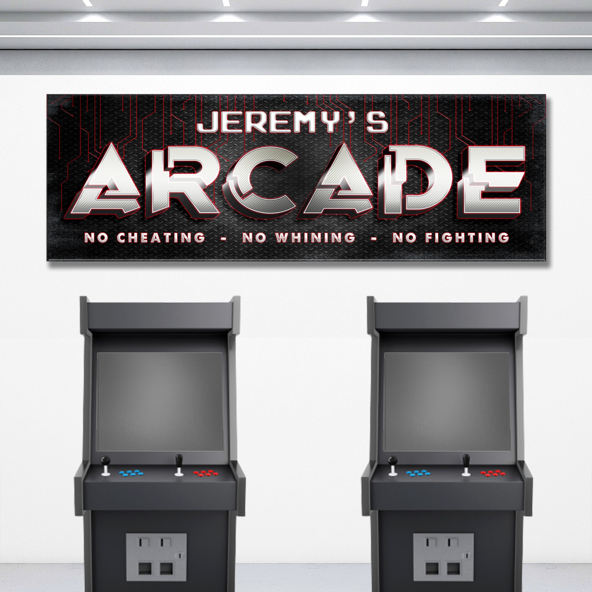 Arcade Family Sign | Customizable Canvas Style 1 - Image by Tailored Canvases