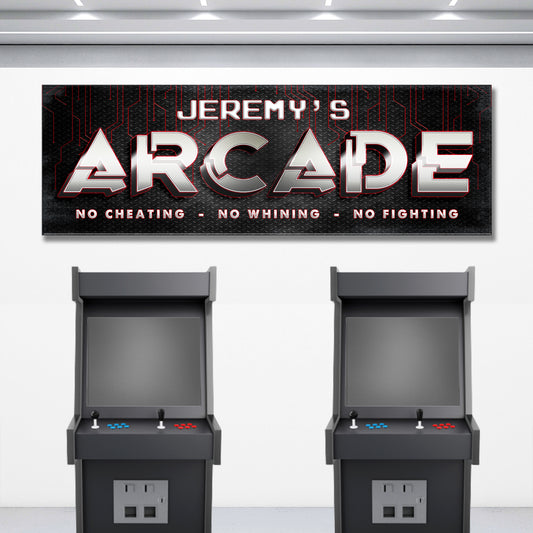 Arcade Family Sign | Customizable Canvas - Image by Tailored Canvases