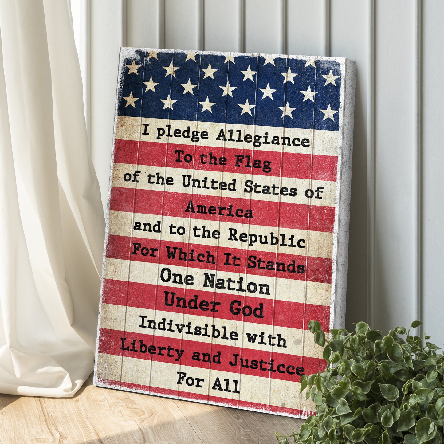 America Pledge Allegiance Sign Style 2 - Image by Tailored Canvases