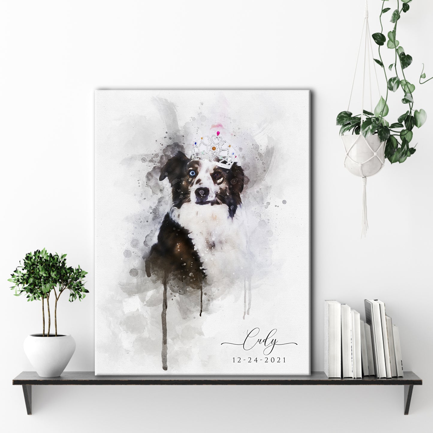 Dog Portrait Watercolor Sign Style 1 - Image by Tailored Canvases