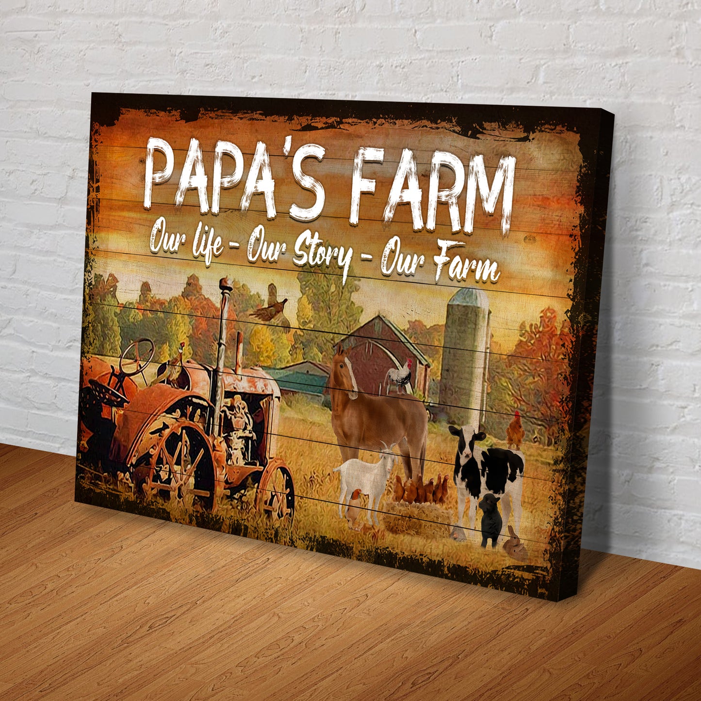 Papa's Farm Our Life Our Story Our Farm Sign Style 2 - Image by Tailored Canvases