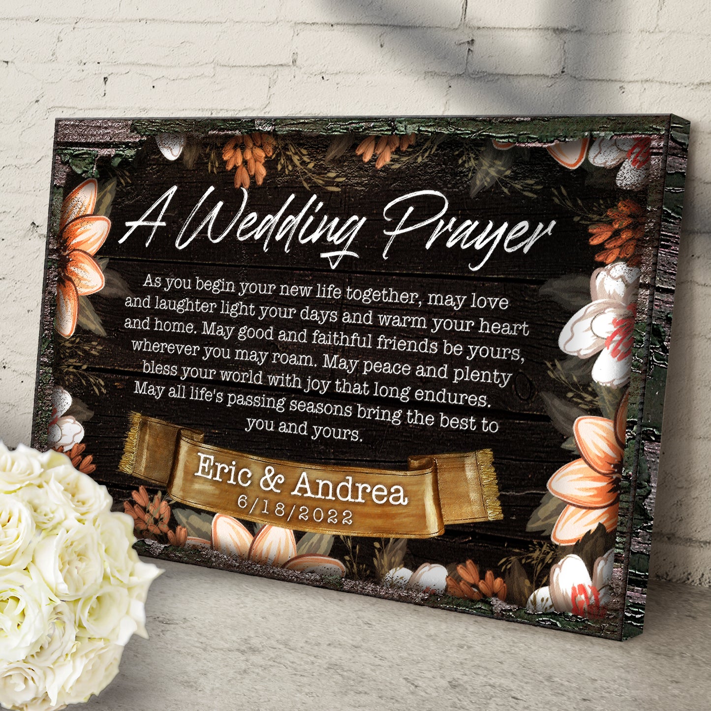 A Wedding Prayer Couple Sign Style 2 - Image by Tailored Canvases