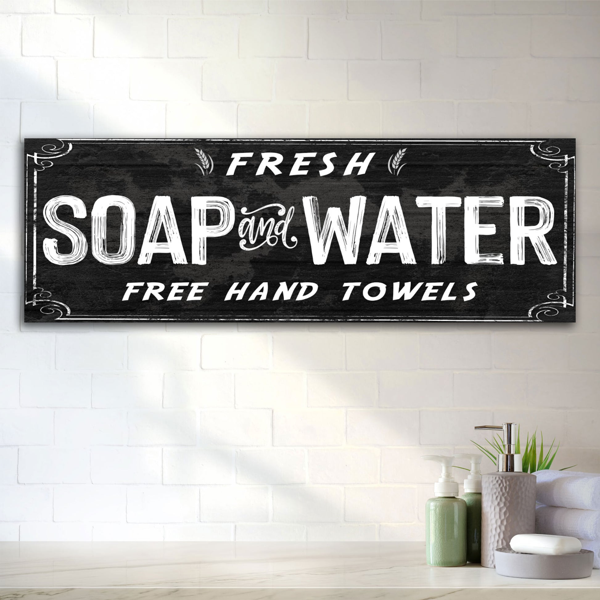 Fresh Soap And Water Bathroom Sign Style 1 - Image by Tailored Canvases