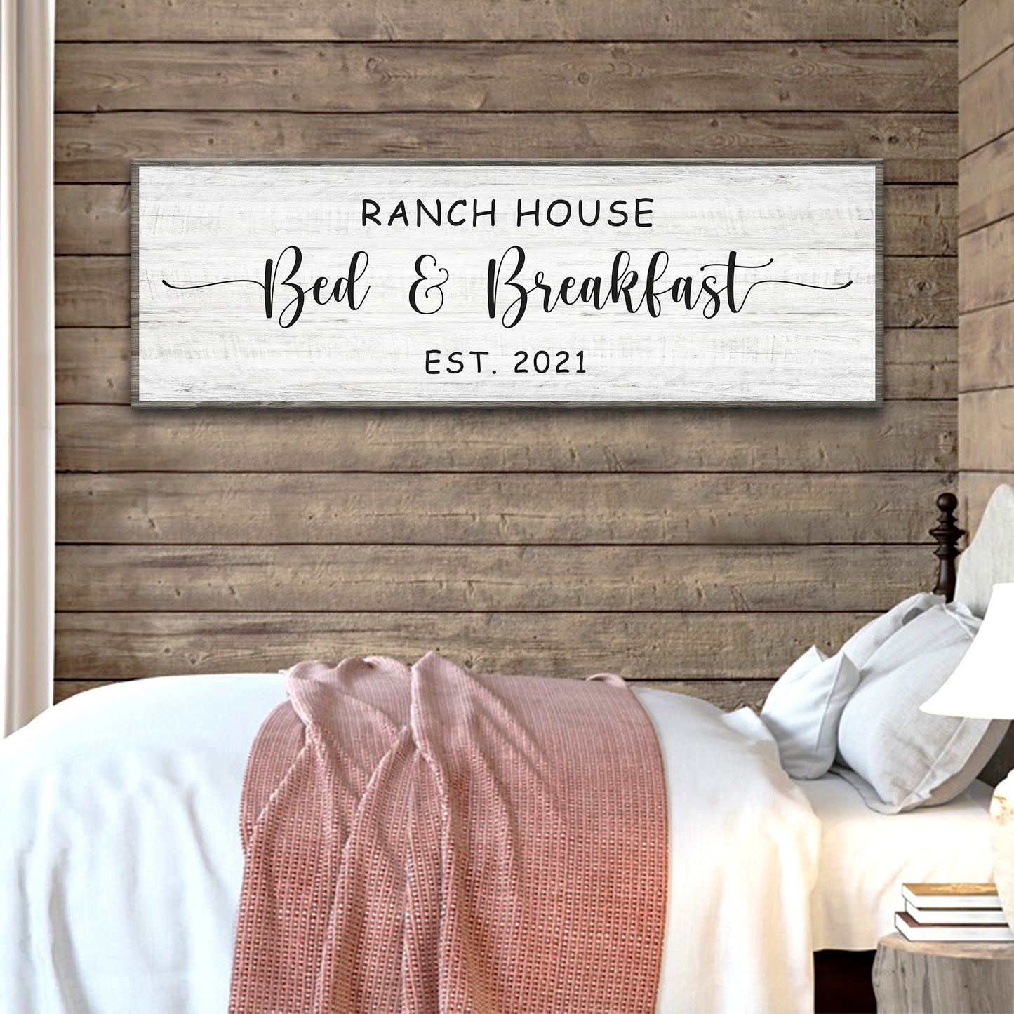 Ranch House Bed & Breakfast Sign | Customizable Canvas Style 1 - Image by Tailored Canvases