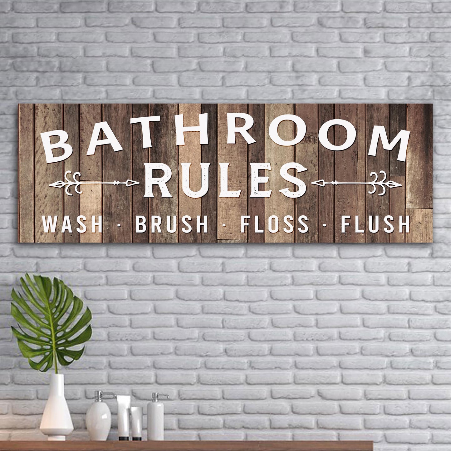 Bathroom Rules Wash Sign Style 1 - Image by Tailored Canvases