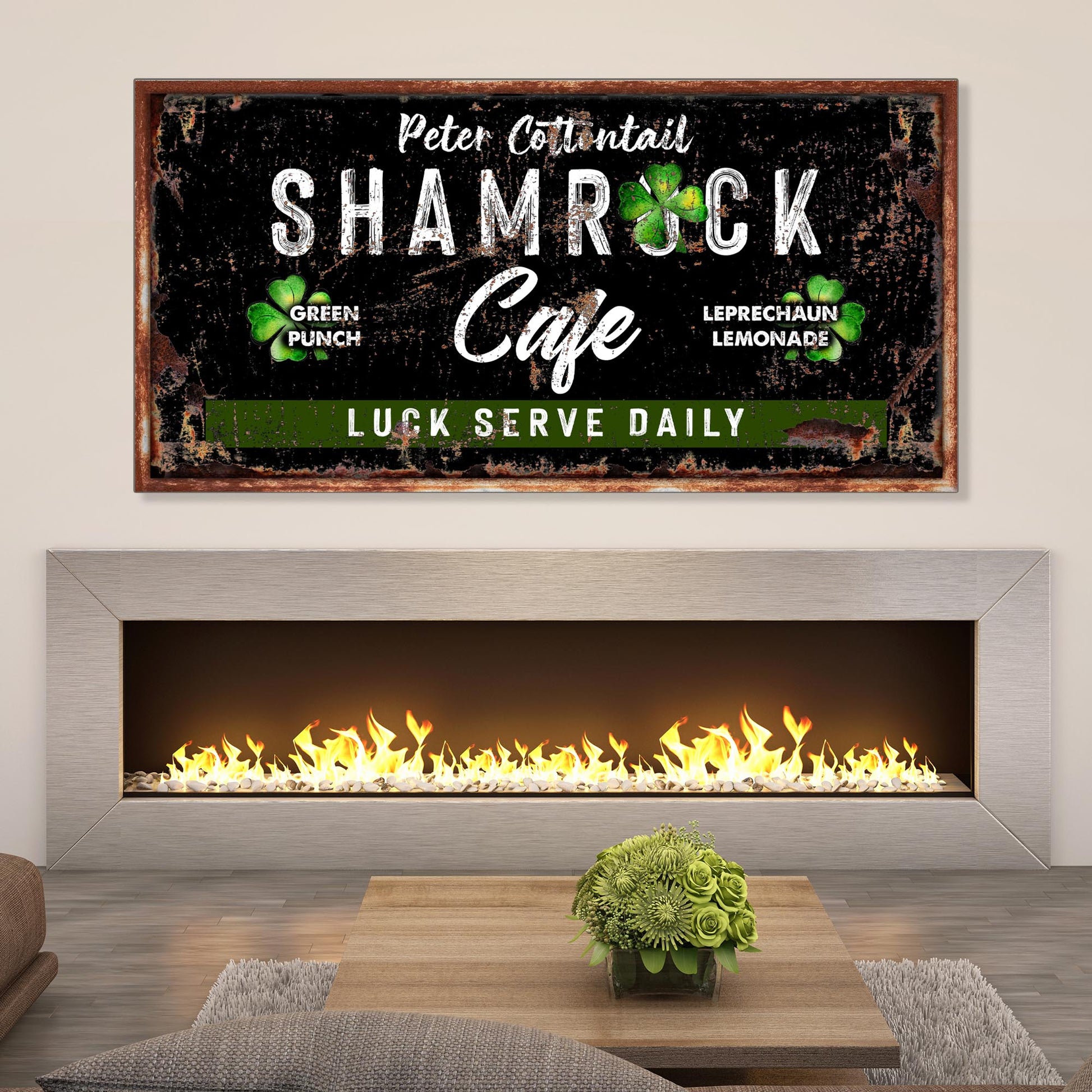 Shamrock Cafe - St. Patrick's Day Sign II Style 2 - Image by Tailored Canvases