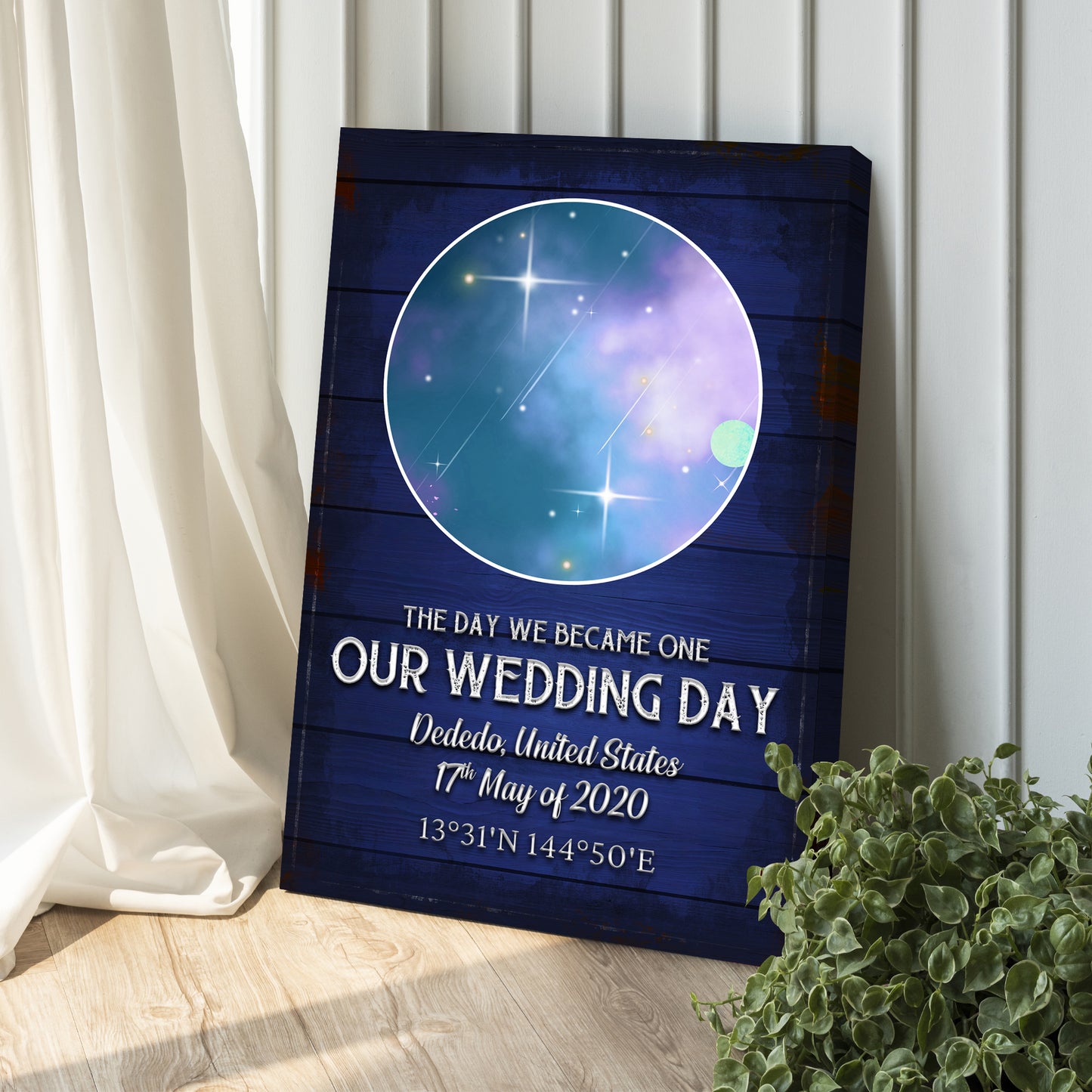 The Day We Became One. Our Wedding Day Sign Style 2 - Image by Tailored Canvases