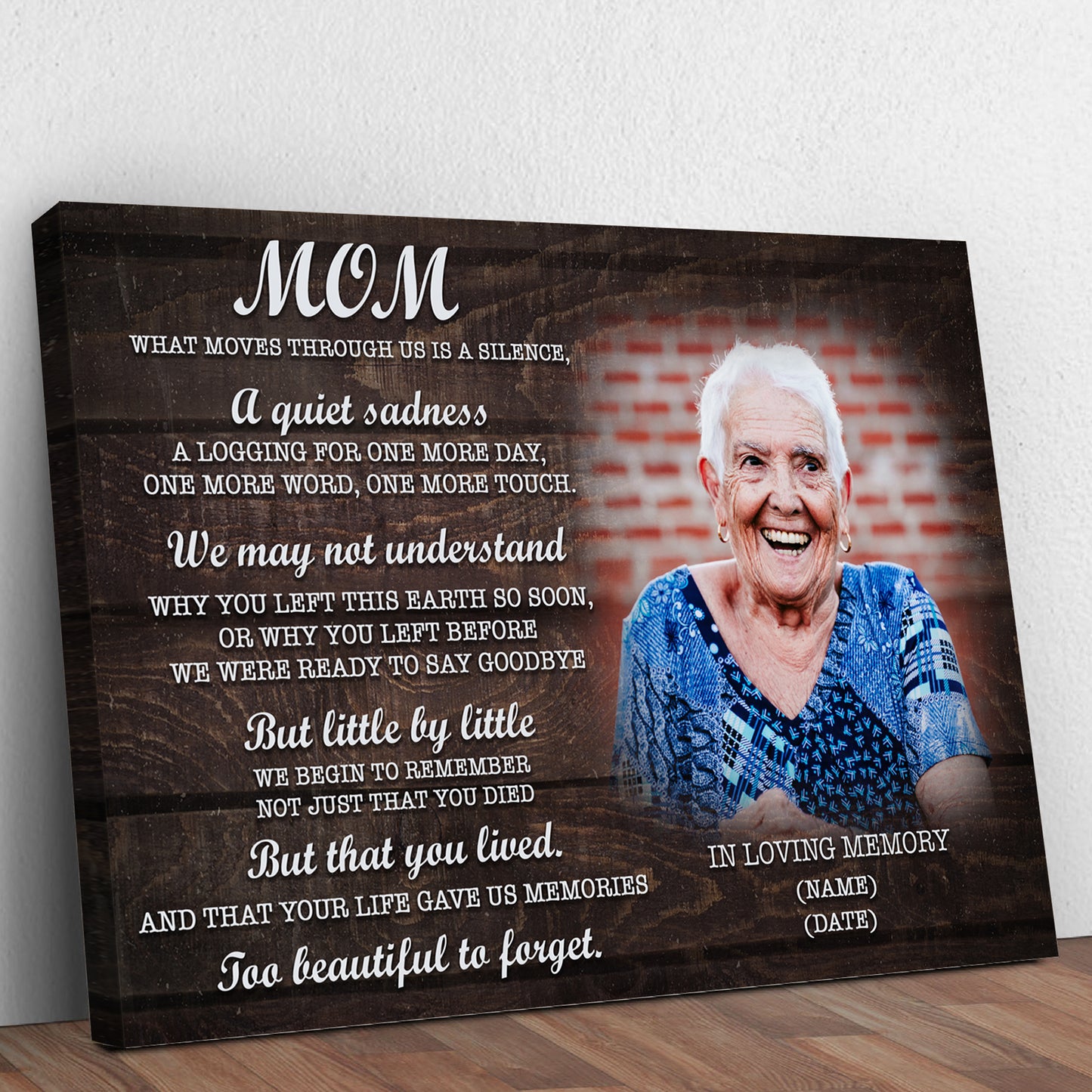 Mom, You're Too Beautiful To Forget Happy Mother's Day Sign Style 1 - Image by Tailored Canvases