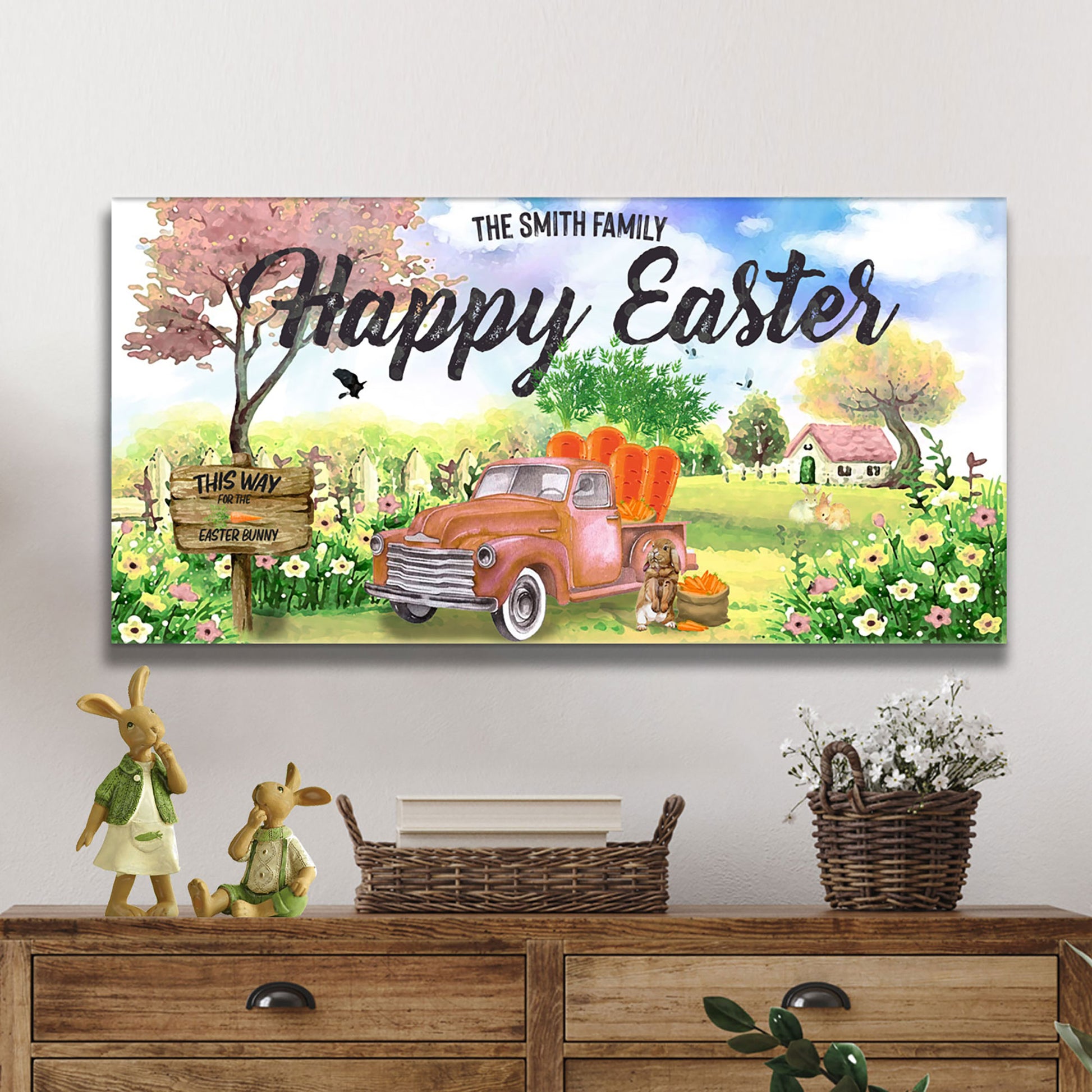 Family Happy Easter Sign  - Image by Tailored Canvases