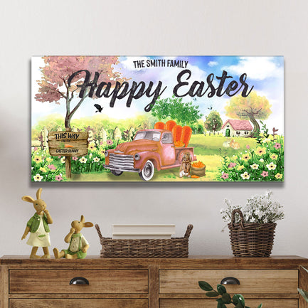 Family Happy Easter Sign  - Image by Tailored Canvases