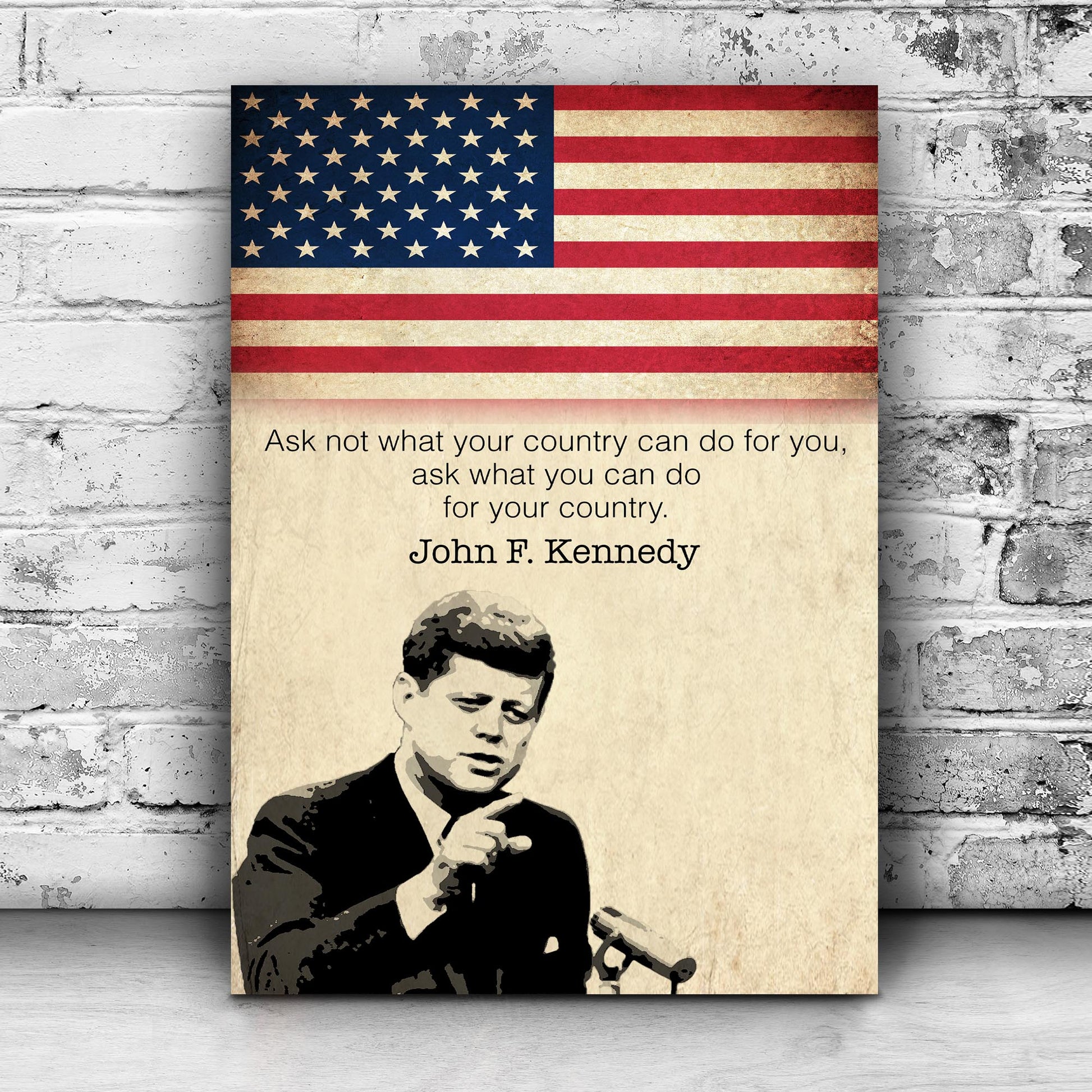 John F. Kennedy Inaugural Address Sign II Style 1 - Image by Tailored Canvases