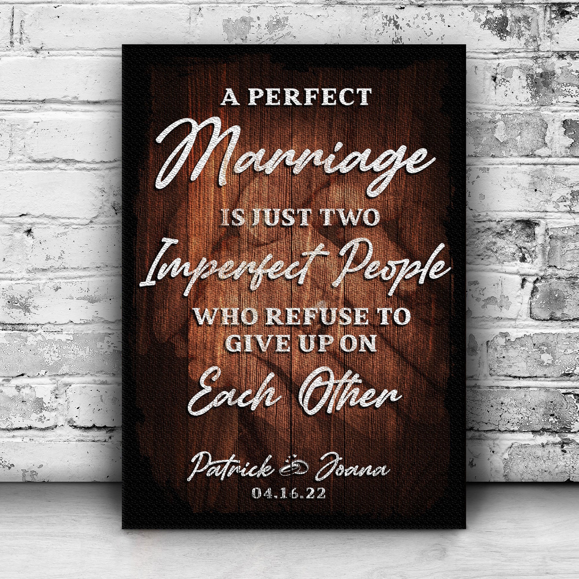 A Perfect Marriage Sign Style 2 - Image by Tailored Canvases