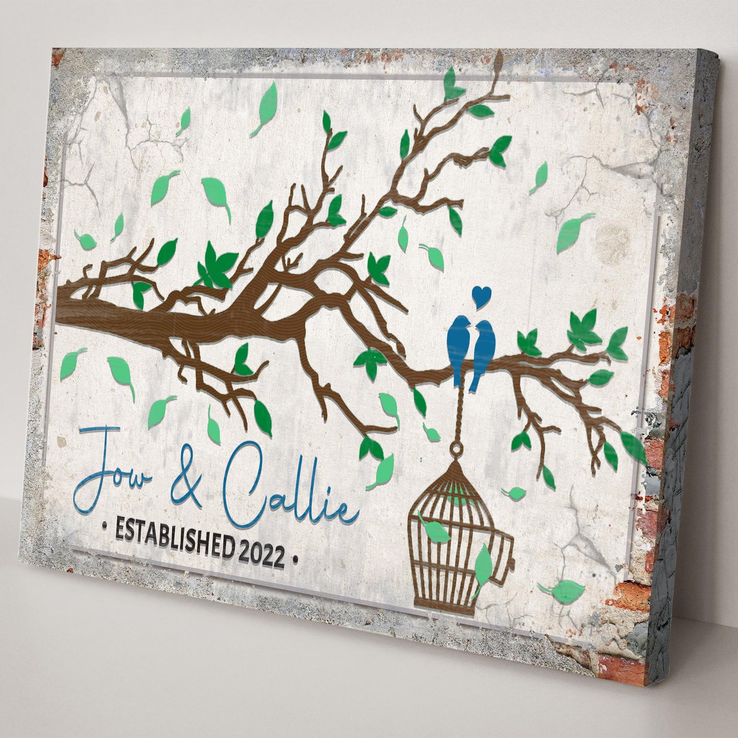 Love Birds Couple Sign Style 1 - Image by Tailored Canvases