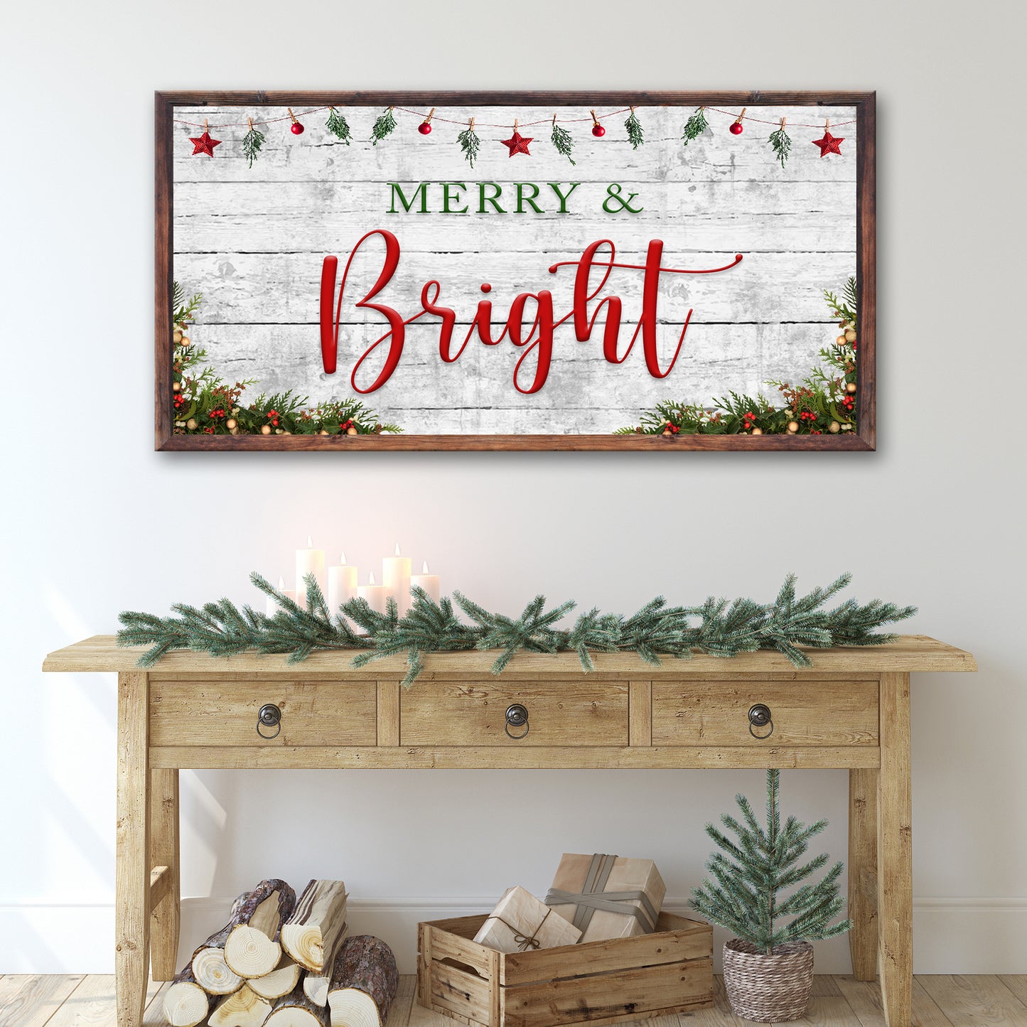 Merry and Bright (Ready to hang) - Free shipping Style 1 - Image by Tailored Canvases