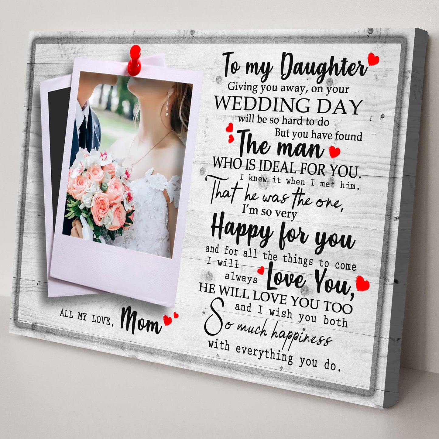 To My Daughter Marriage Message Sign Style 2 - Image by Tailored Canvases 