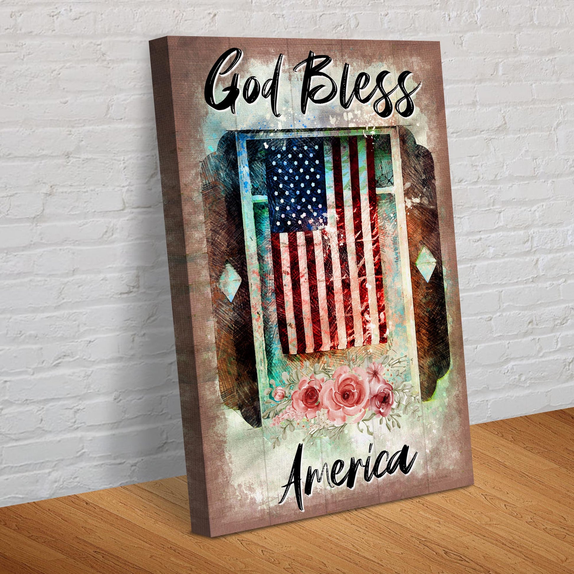 God Bless America Sign VI Style 2 - Image by Tailored Canvases