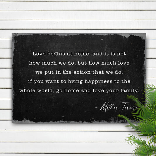 Love Begins At Home Sign II - Image by Tailored Canvases