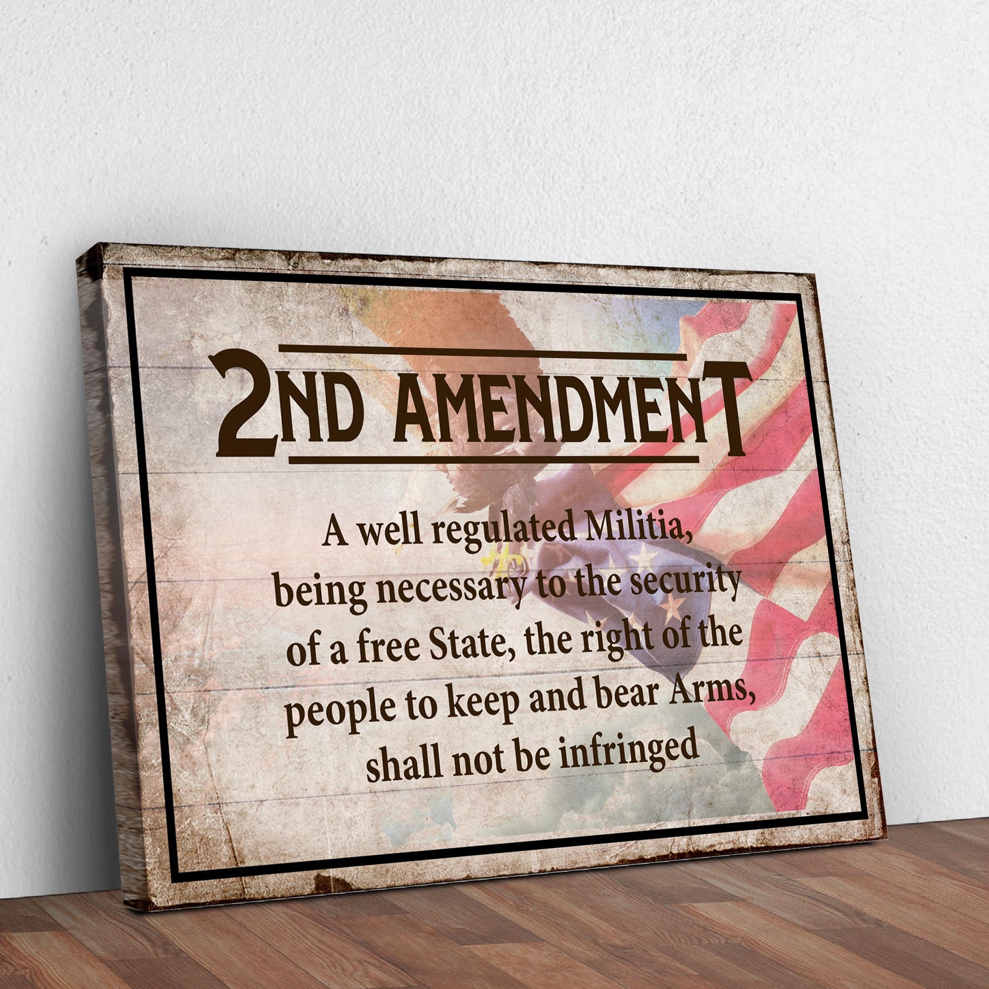 Second Amendment To The United States Constitution Sign Style 2 - Image by Tailored Canvases