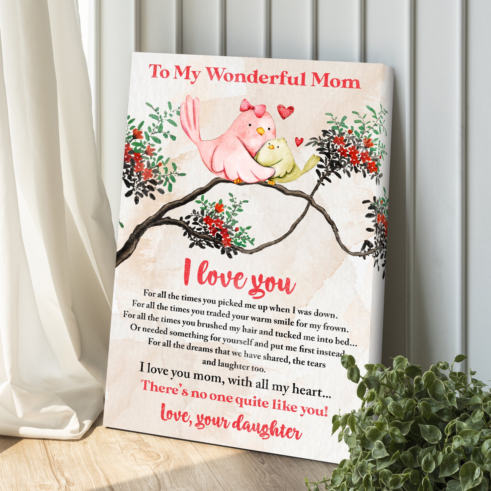 To My Wonderful Mom Happy Mother's Day Sign II Style 1 - Image by Tailored Canvases
