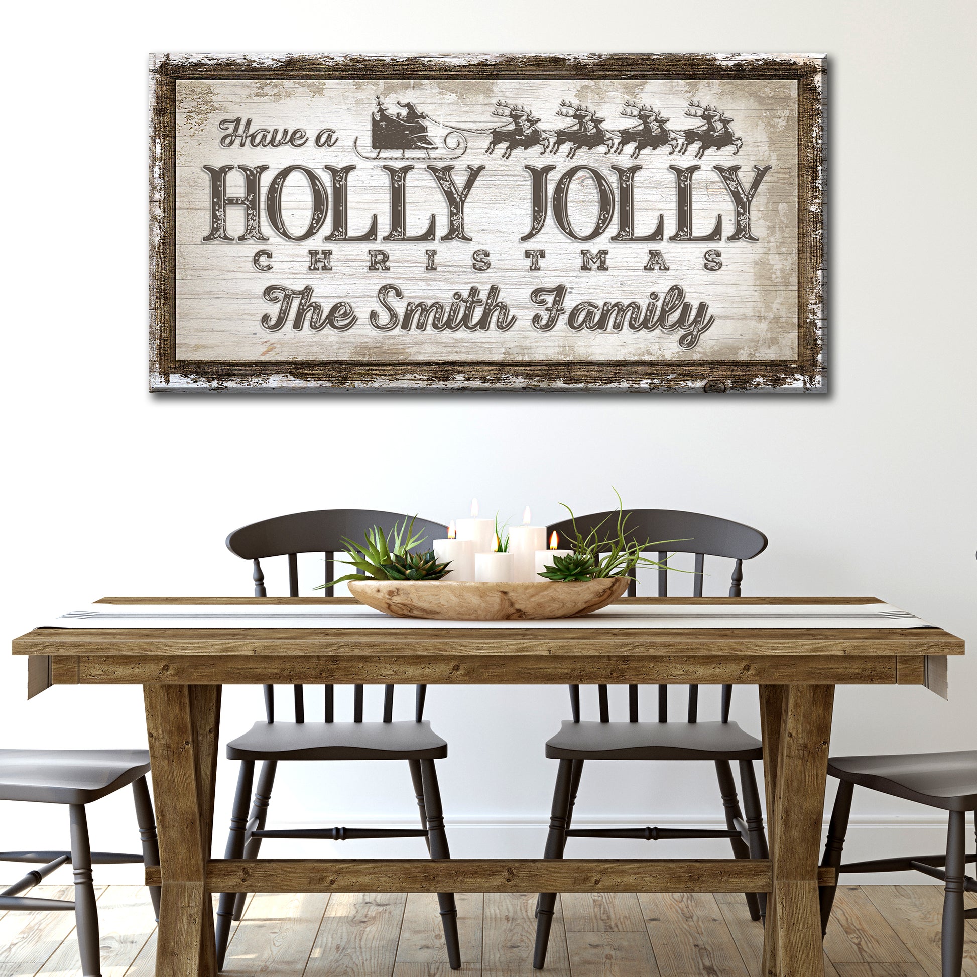 Holly Jolly Christmas Sign Style 1 - Image by Tailored Canvases