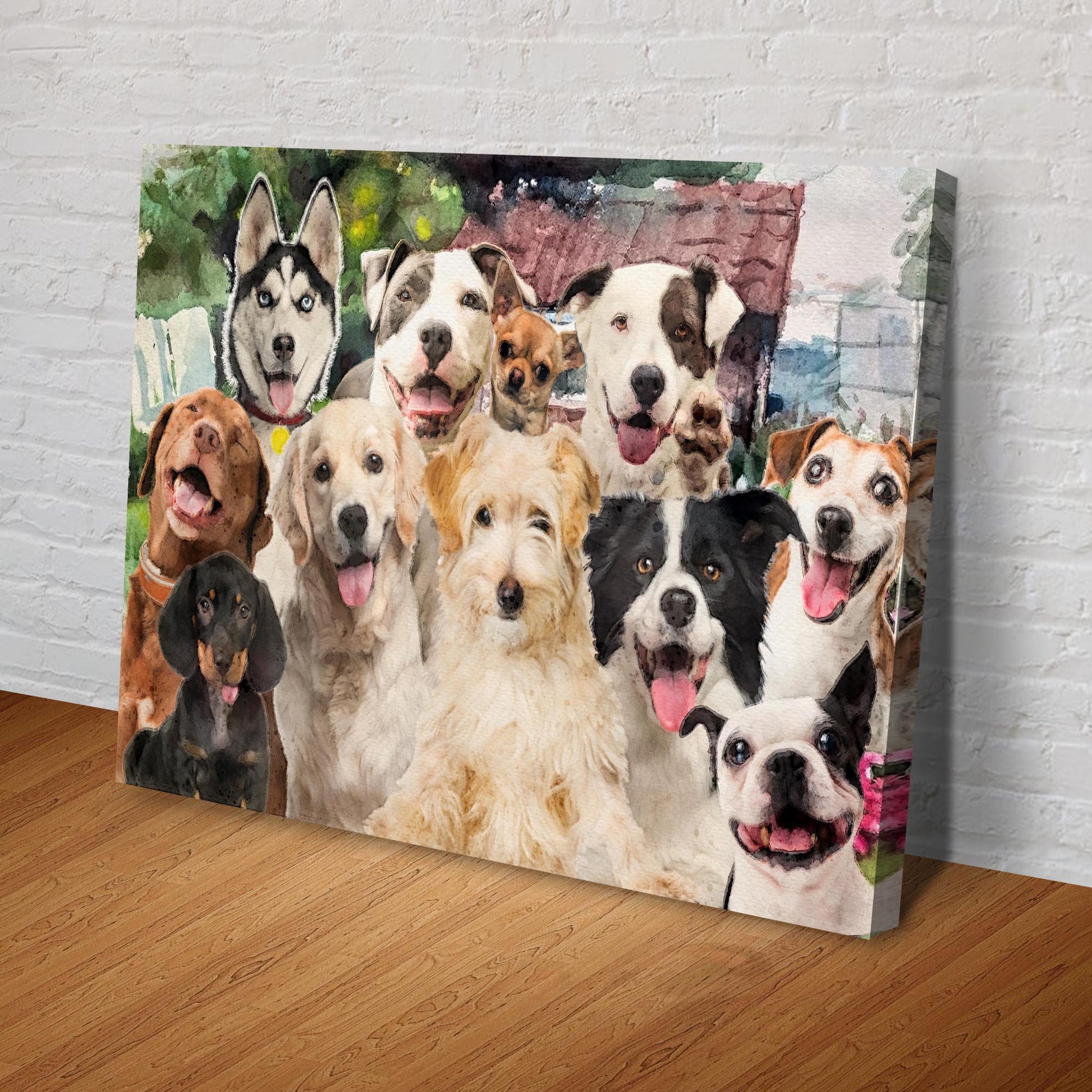 Happy Dogs Canvas Wall Art Style 2 - Image by Tailored Canvases