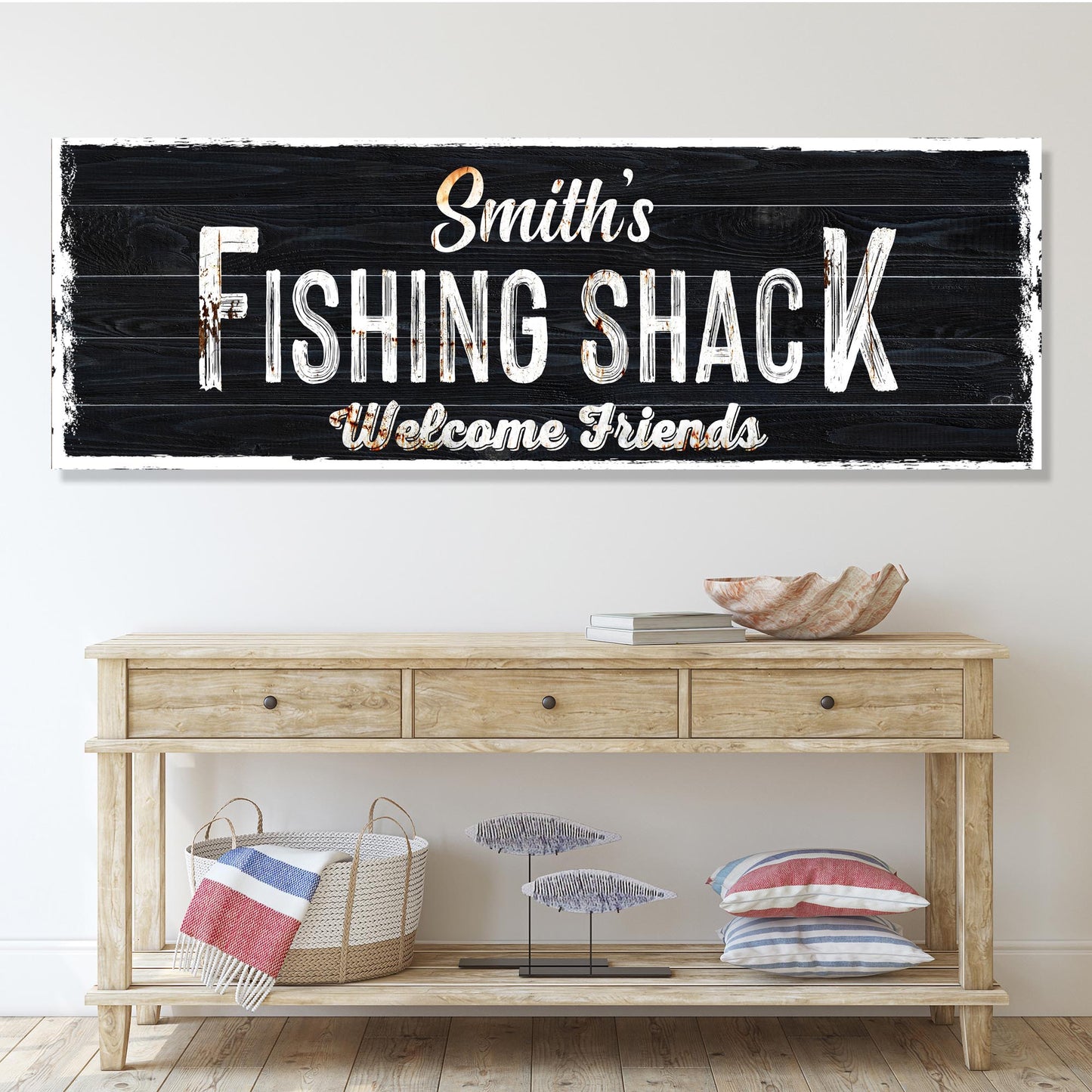 Fishing Shack Sign | Customizable Canvas Style 1 - Image by Tailored Canvases