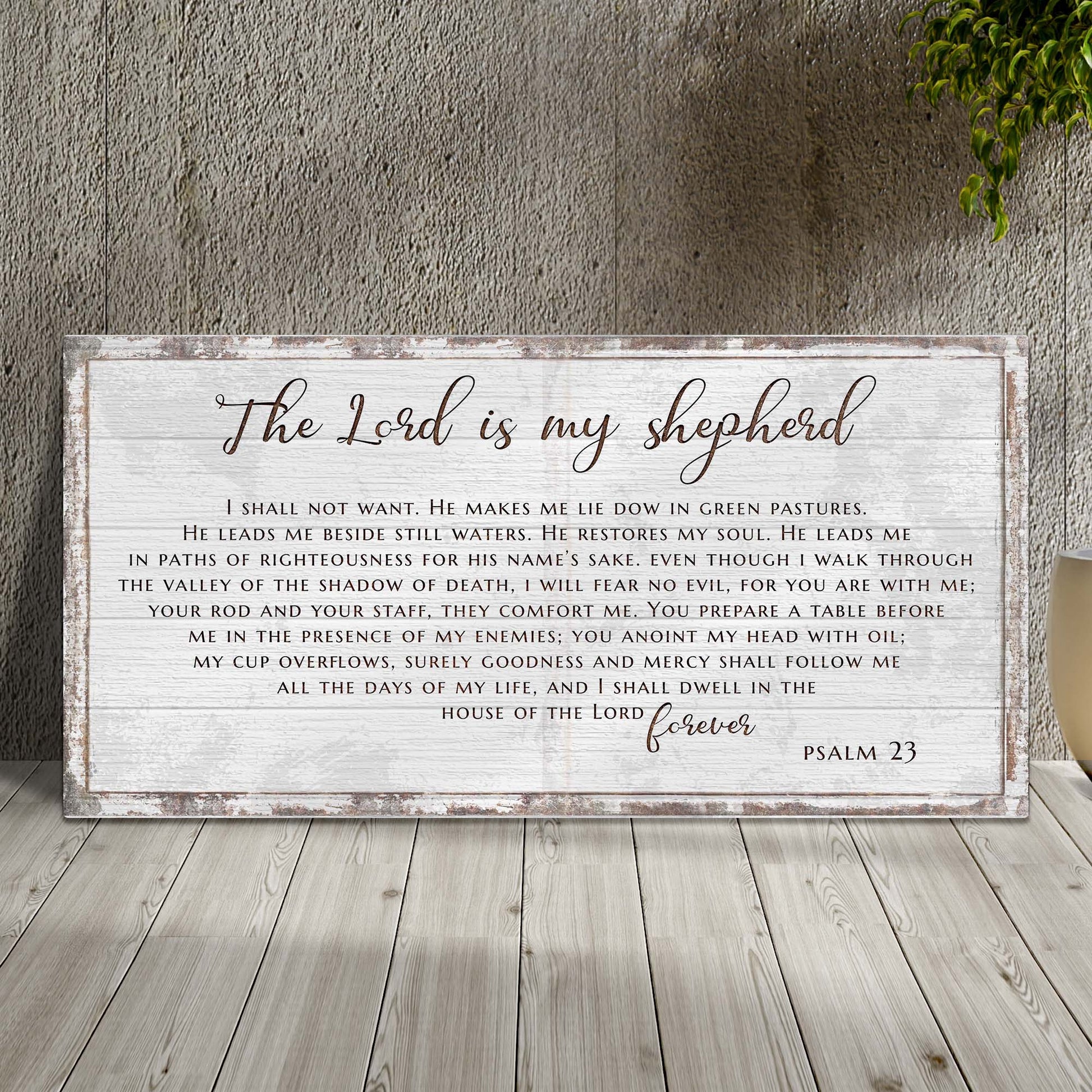 Psalm 23 - The Lord Is My Shepherd Sign III Style 1 - Image by Tailored Canvases