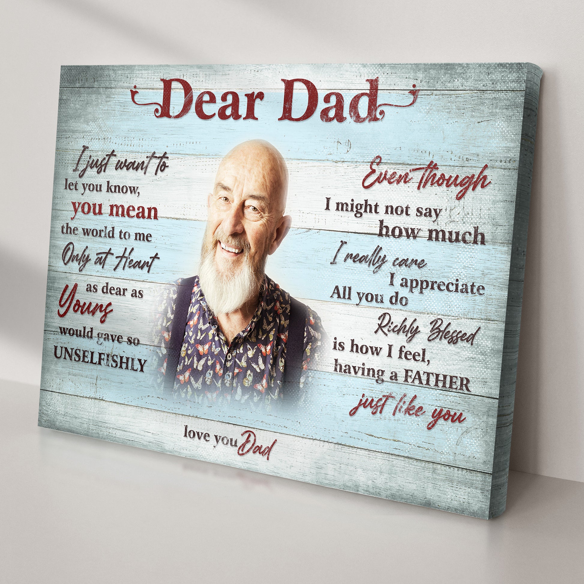 Dear Dad You Mean The World To Me Happy Father's Day Sign Style 2 - Image by Tailored Canvases