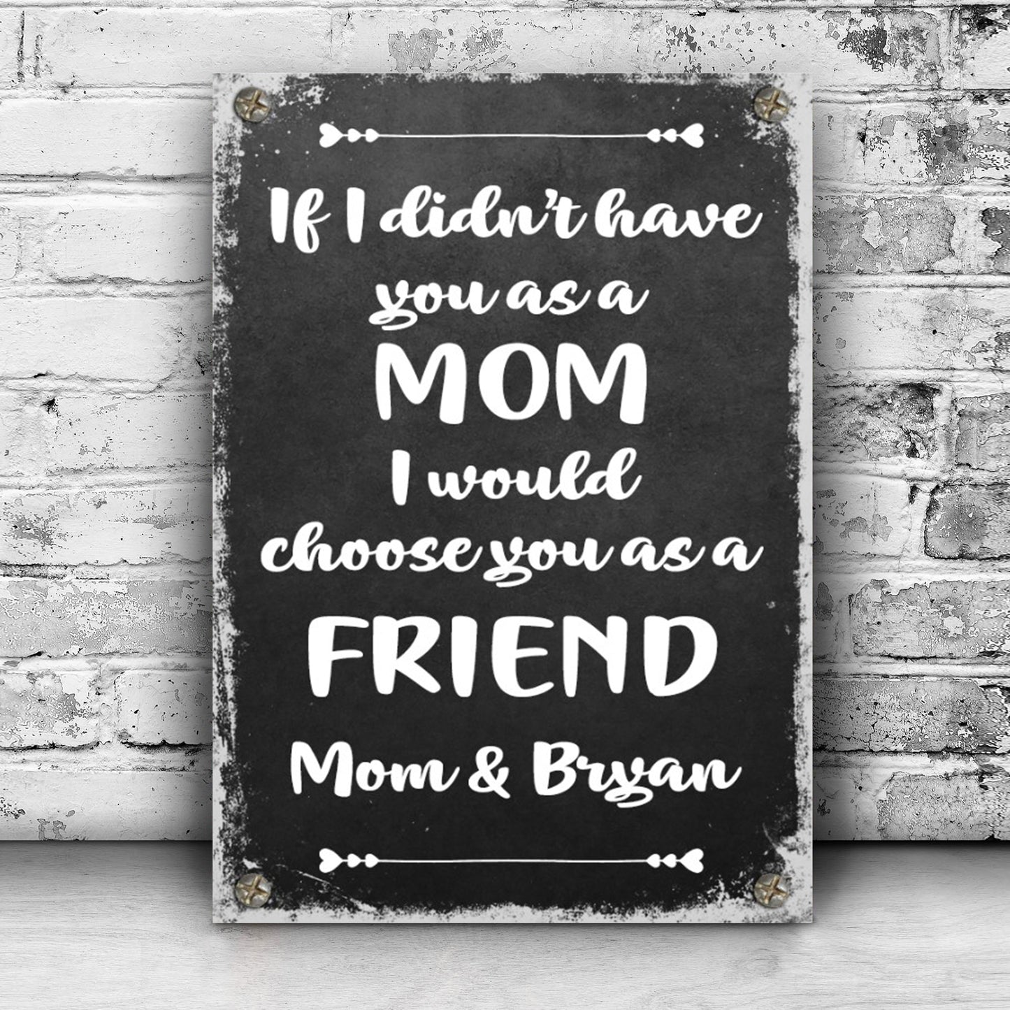 If I Didn't Have You As A Mom, I'd Choose You As A Friend Mother's Day Sign Style 1 - Image by Tailored Canvases