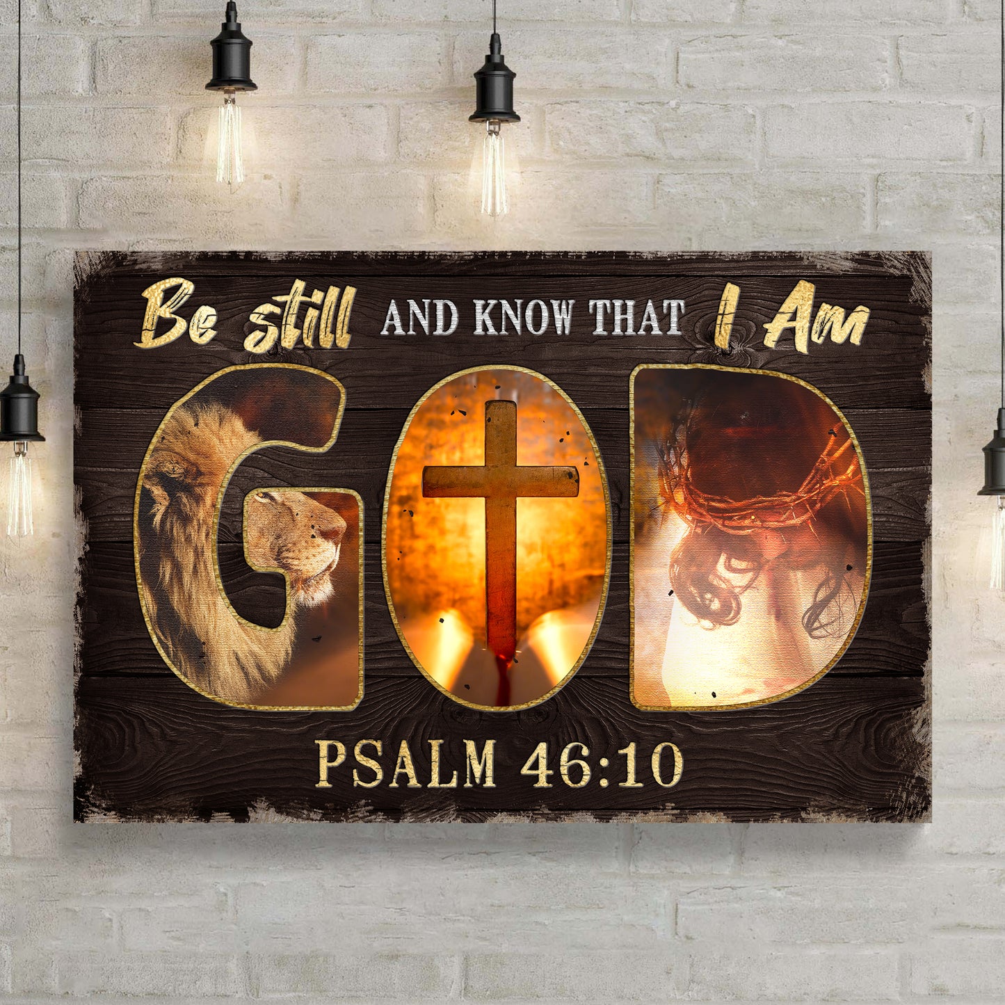 Psalm 46:10 - Be Still And Know That I Am God Sign V Style 1 - Image by Tailored Canvases