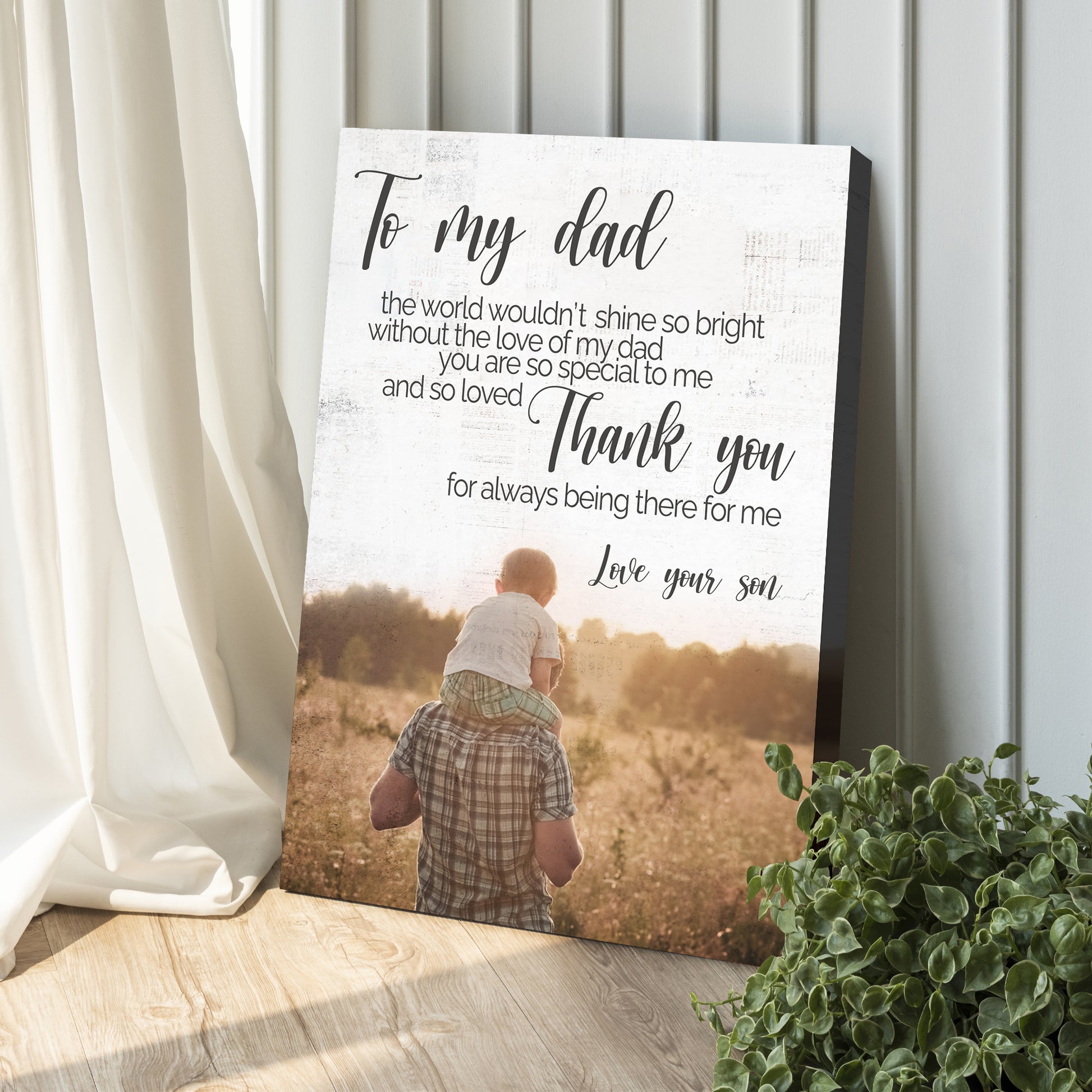 To My Dad Thank You Happy Father's Day Sign Style 2 - Image by Tailored Canvases