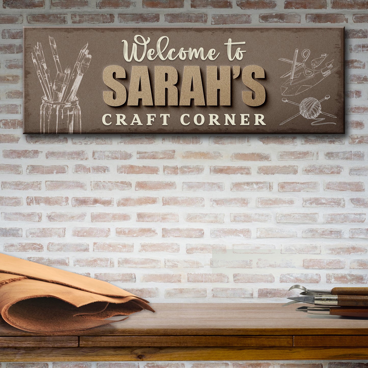 Craft Room Sign | Customizable Canvas Style 1 - Image by Tailored Canvases