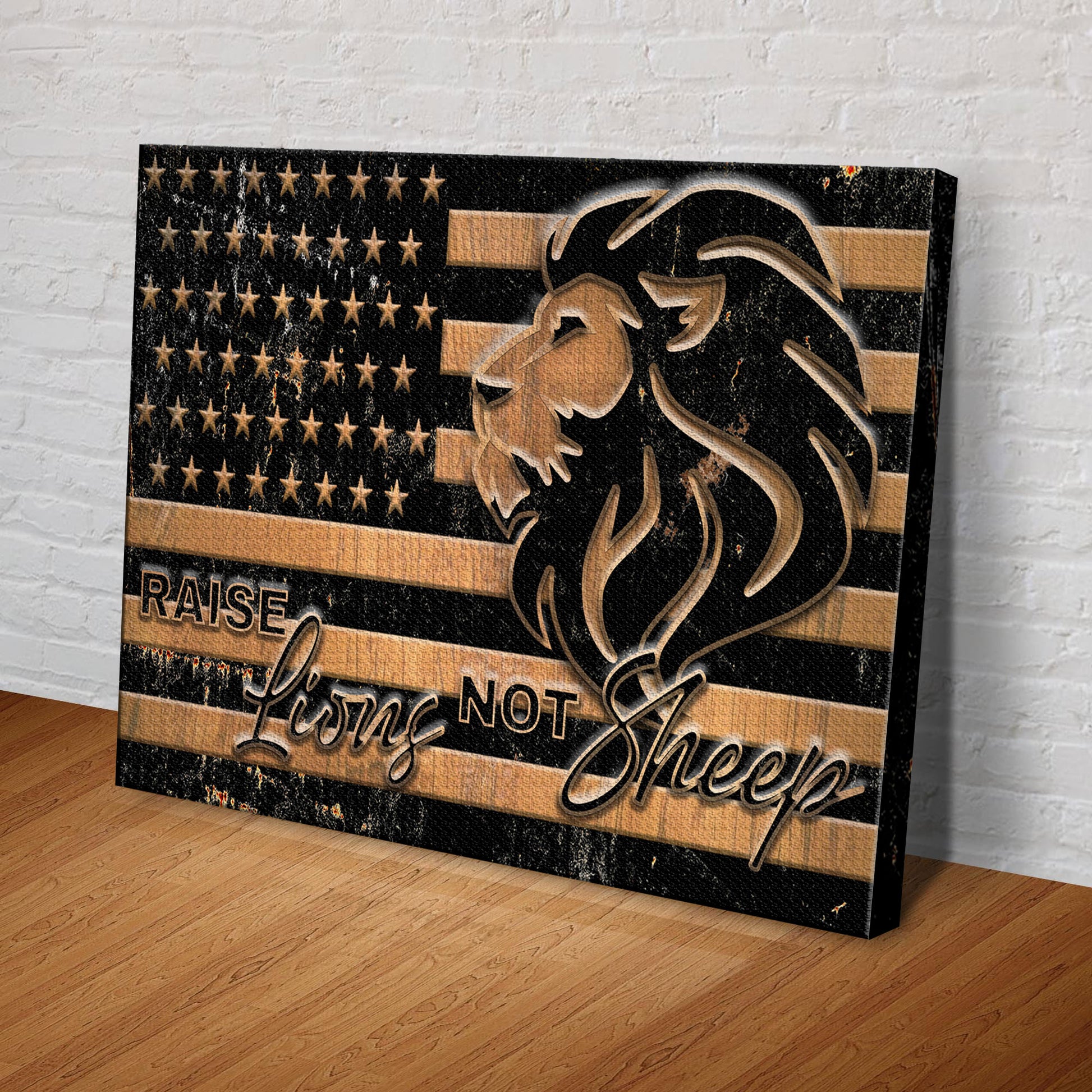 Raise Lions Not Sheep Sign Style 1 - Image by Tailored Canvases