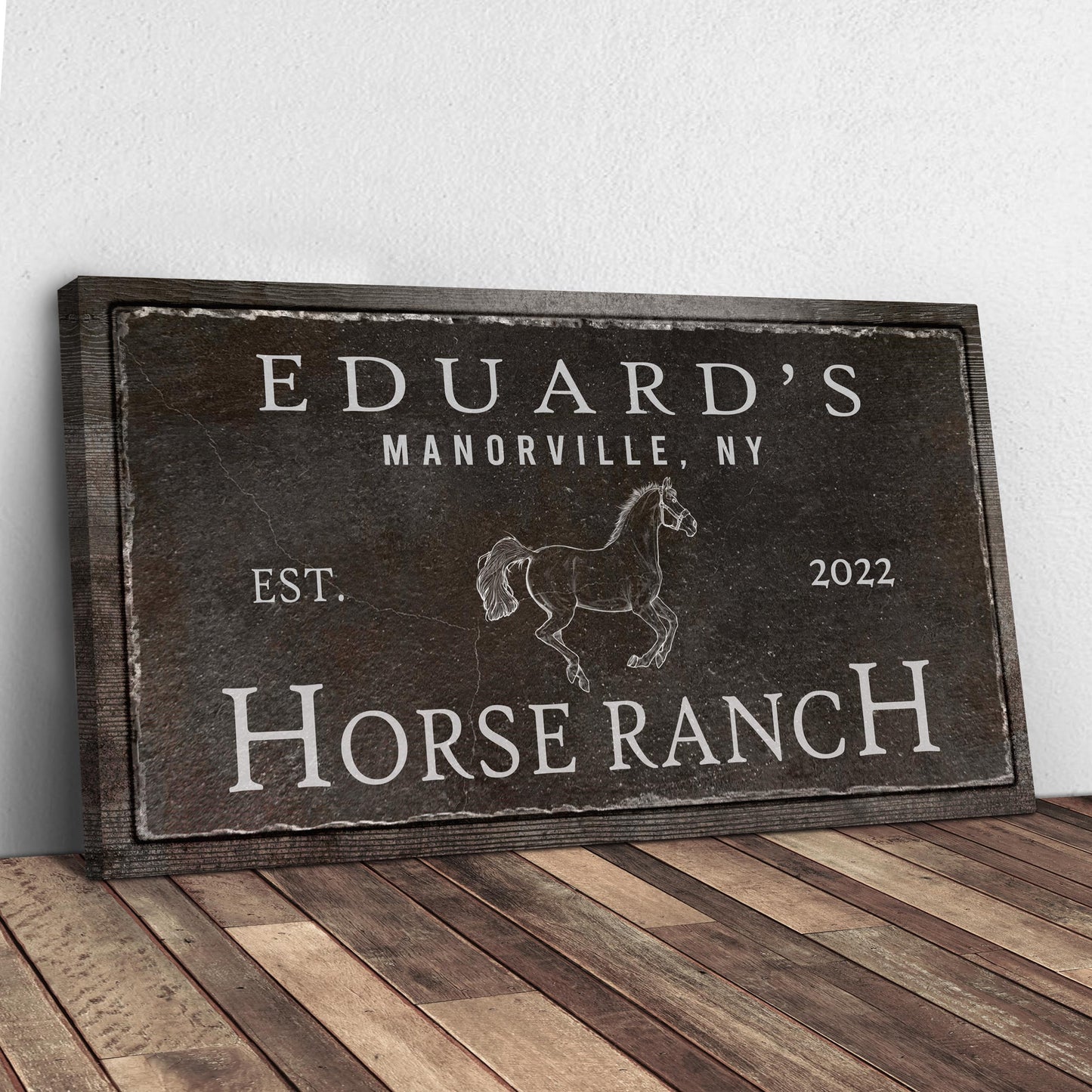 Family Horse Ranch Sign VI Style 2 - Image by Tailored Canvases