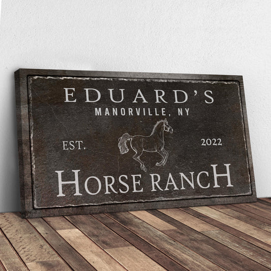 Family Horse Ranch Sign VI Style 2 - Image by Tailored Canvases