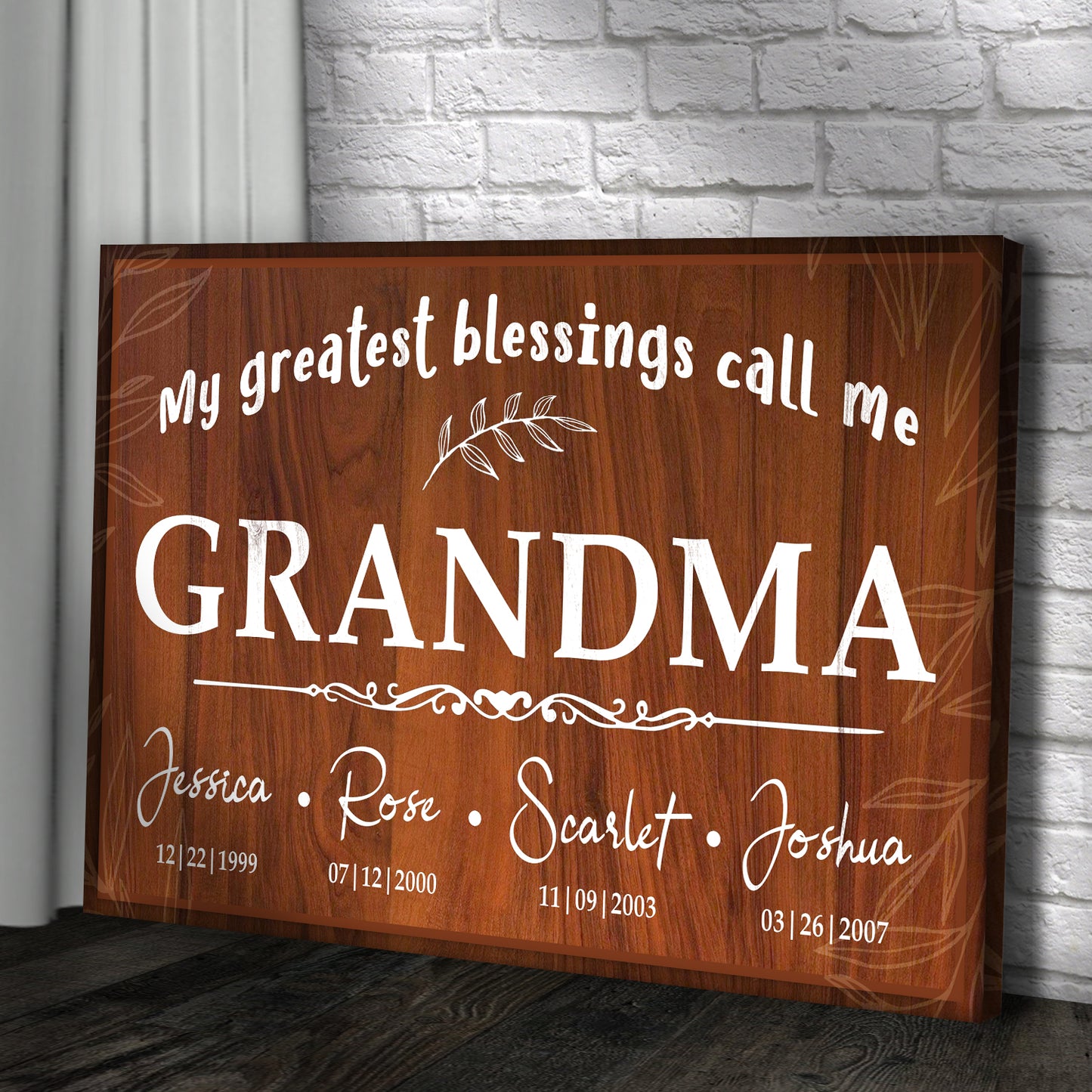 My Greatest Blessing Call Me Grandma Happy Mother's Day Sign | Customizable Canvas Style 1 - Image by Tailored Canvases