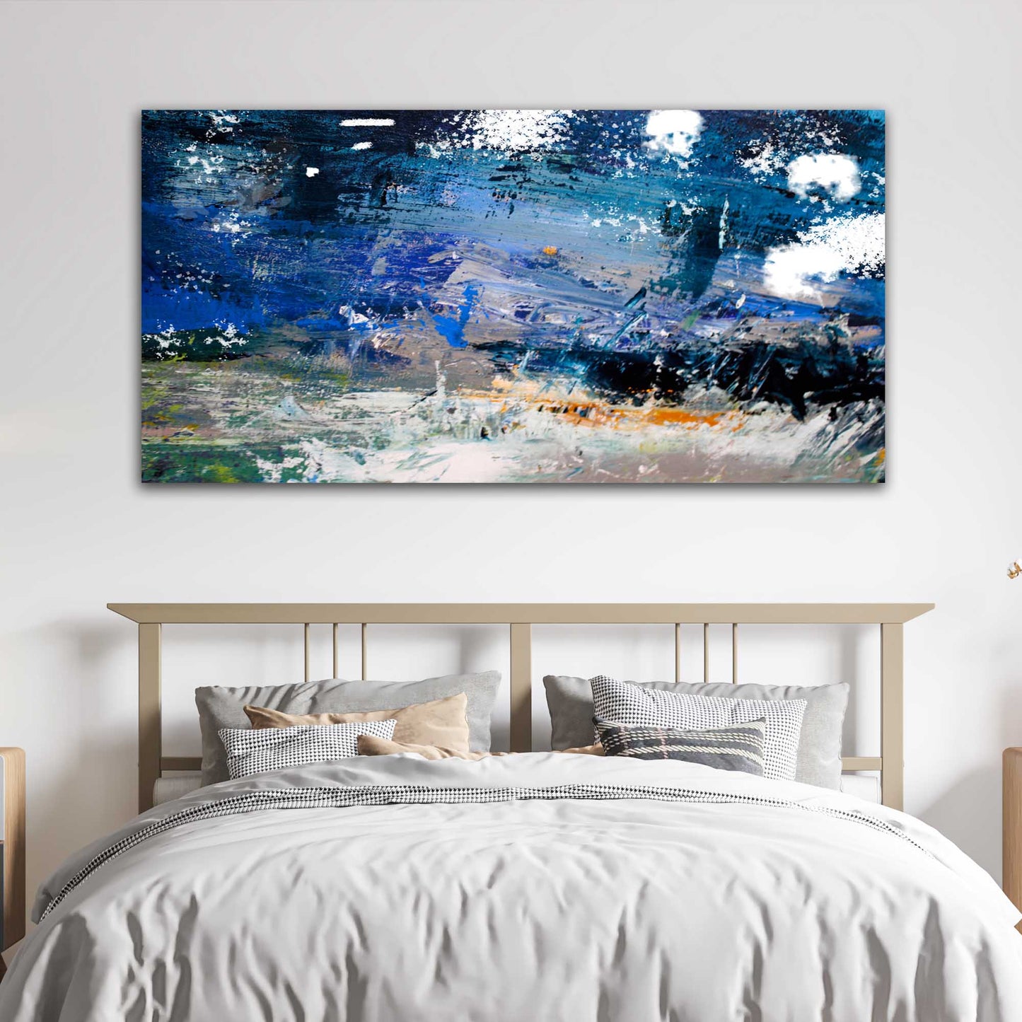 Blue Abstract Canvas Wall Art Style 1 - Image by Tailored Canvases