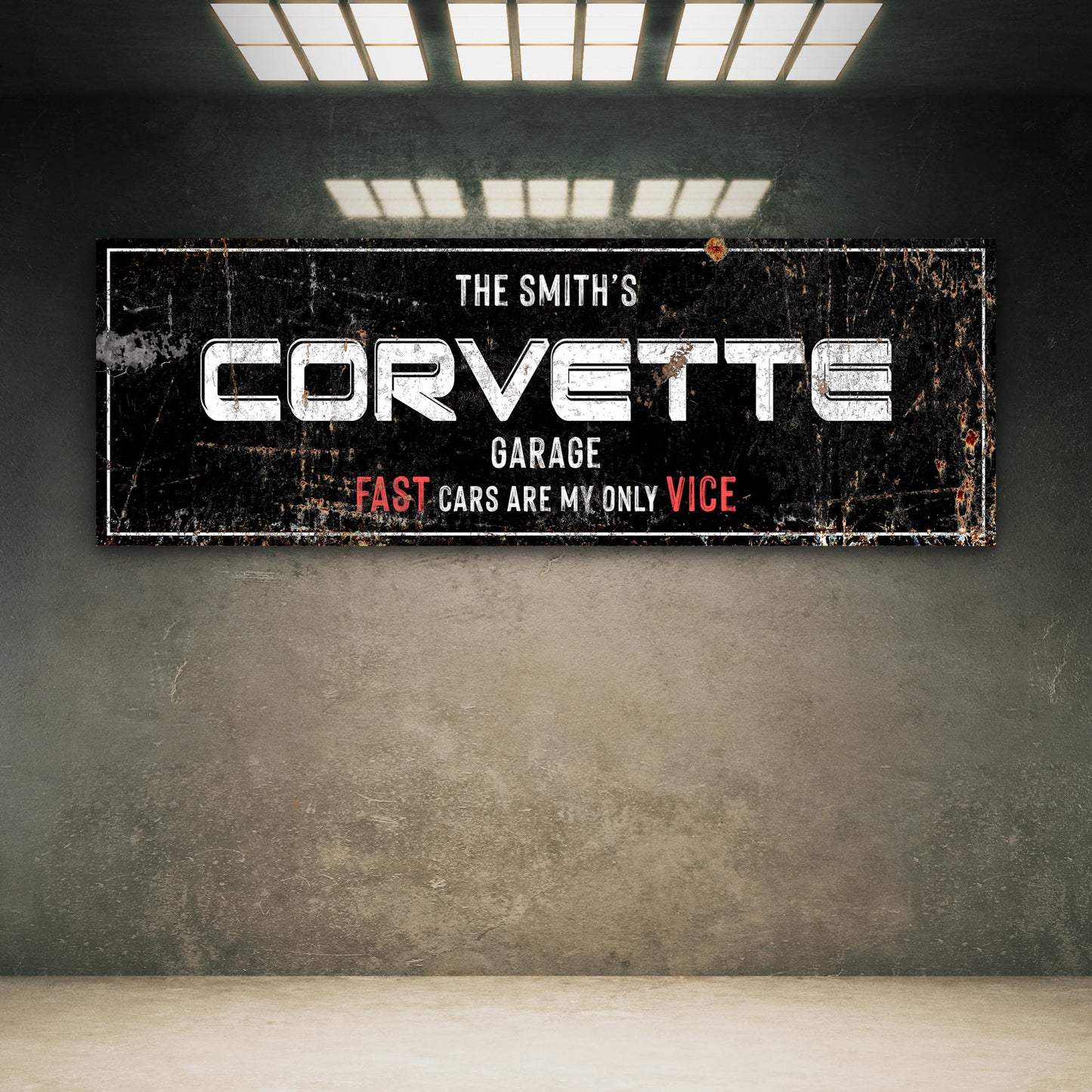 Corvette Garage Sign II Style 2 - Image by Tailored Canvases