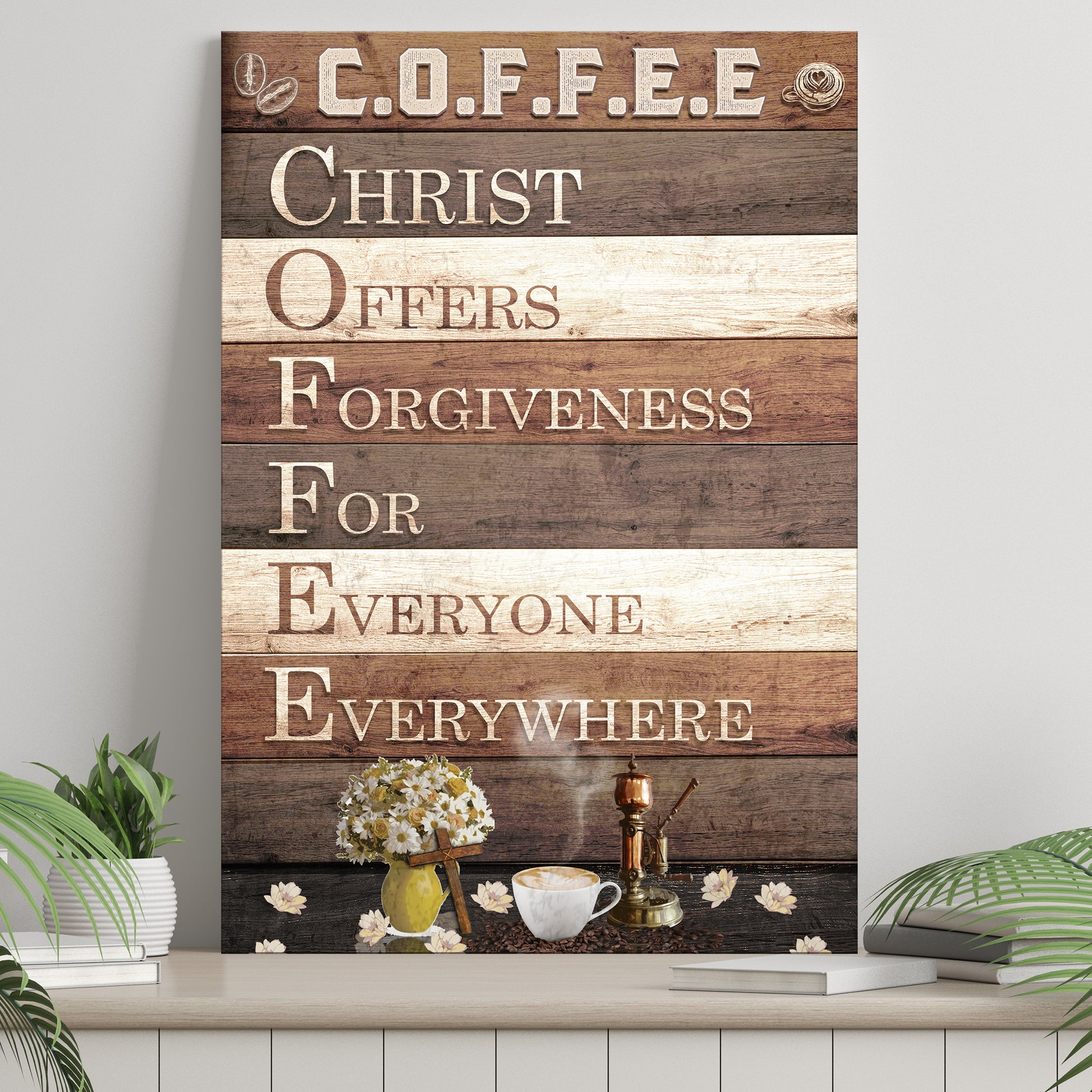 Christ And Coffee Sign Style 1 - Image by Tailored Canvases