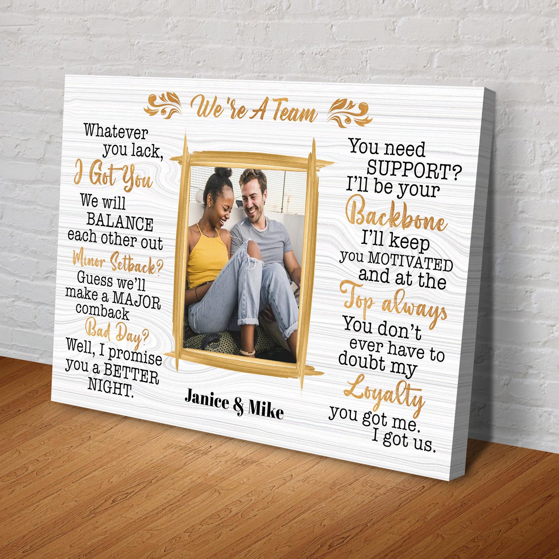 We're A Team Couple Sign IV Style 1 - Image by Tailored Canvases