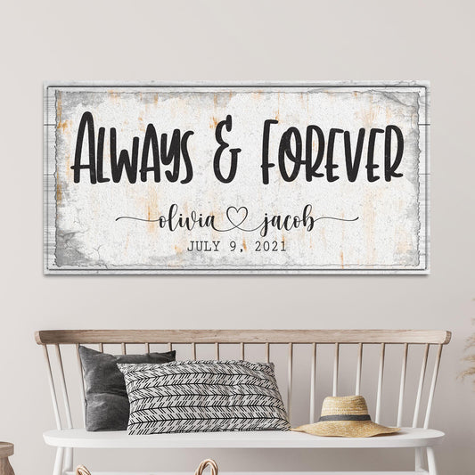 Always And Forever Couple Sign Style 2 - Image by Tailored Canvases