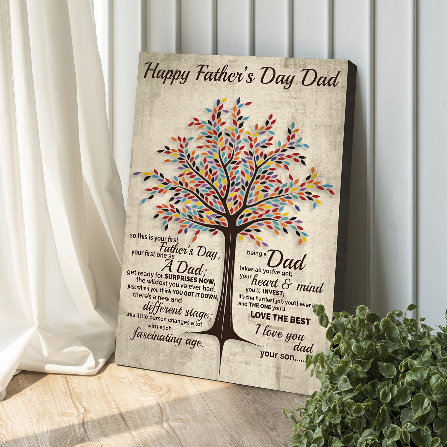 Being A Dad Is The Hardest Job Happy Father's Day Sign Style 2 - Image by Tailored Canvases