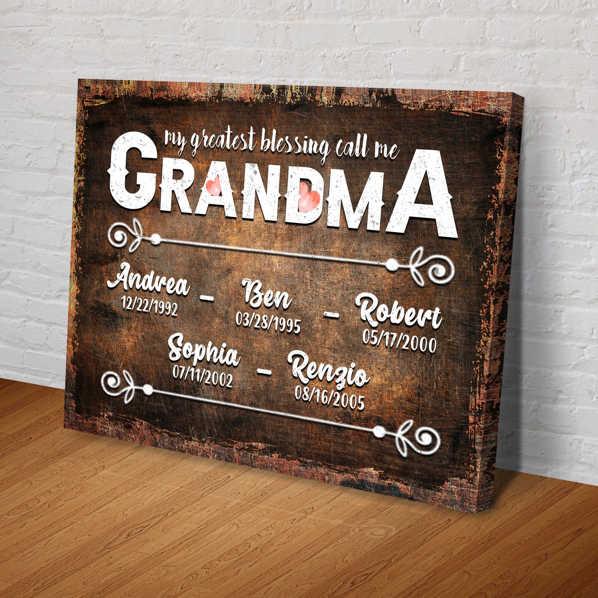 My Greatest Blessing Call Me Grandma Happy Mother's Day Sign Style 2 - Image by Tailored Canvases