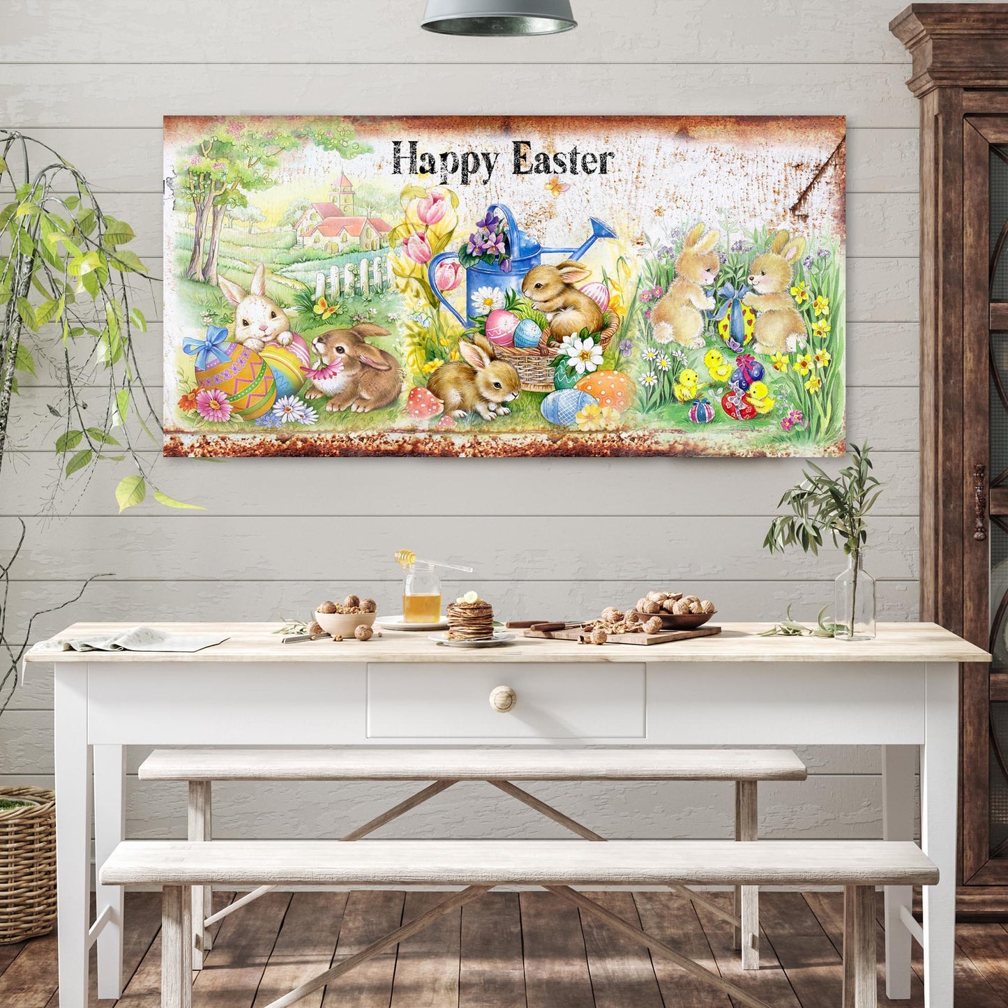 Vintage Happy Easter Sign Style 1 - Image by Tailored Canvases