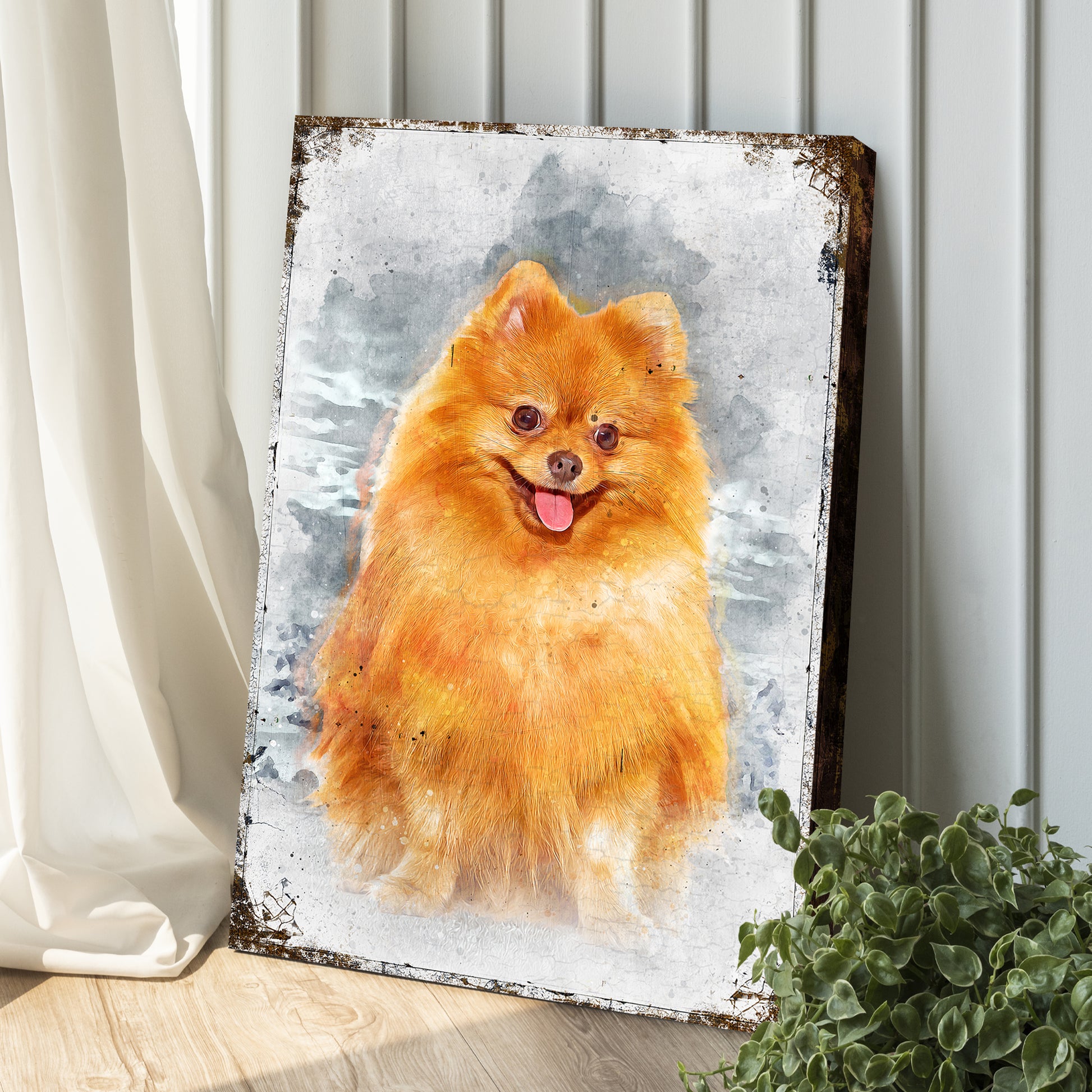 Pet Watercolor Portrait Sign II Style 1 - Image by Tailored Canvases