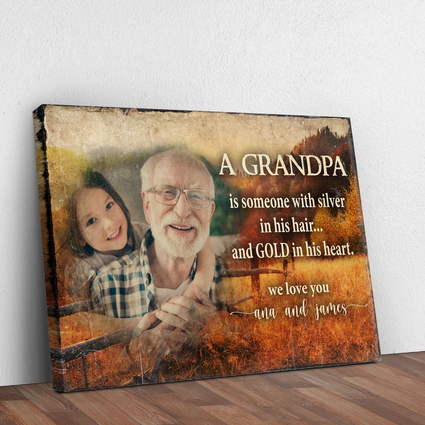 We Love You Grandpa Sign Style 2 - Image by Tailored Canvases