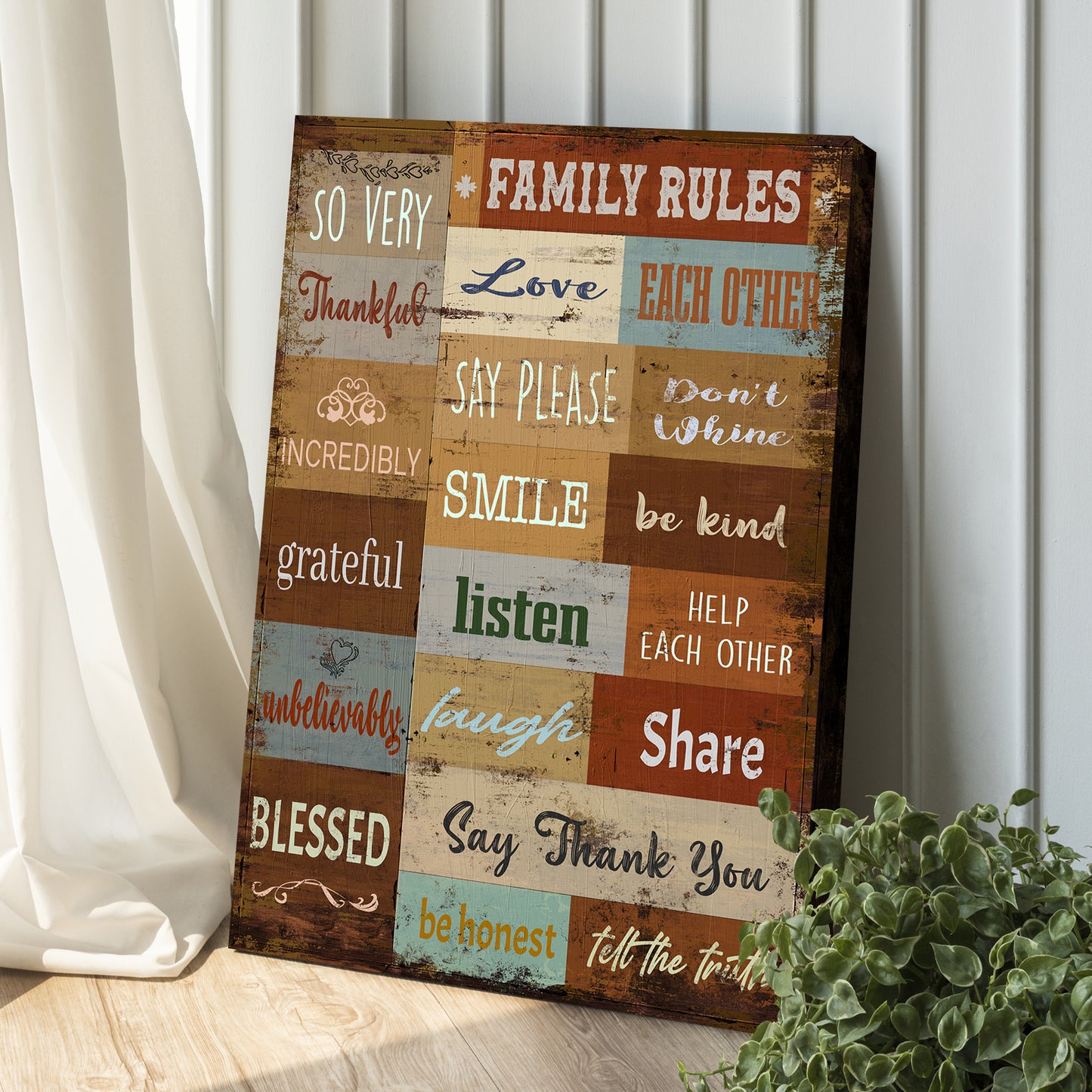 Family Rules Sign Style 2 - Image by Tailored Canvases