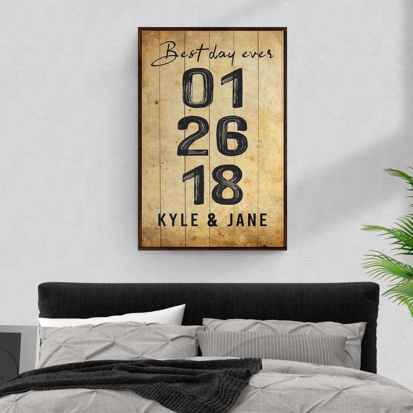 Best Day Ever Wedding Sign Style 1 - Image by Tailored Canvases